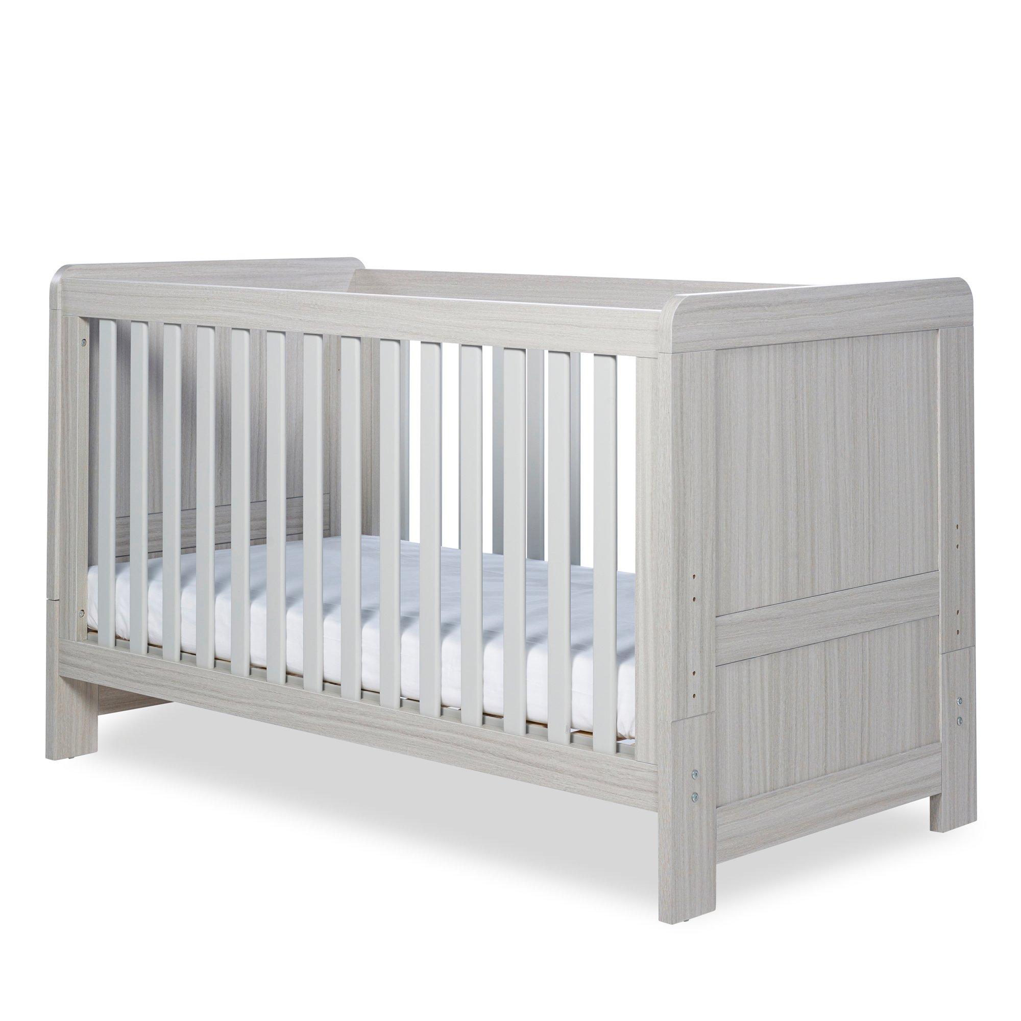 Ash Grey - Ickle Bubba - Pembrey Cot Bed and Premium Sprung Mattress - 1