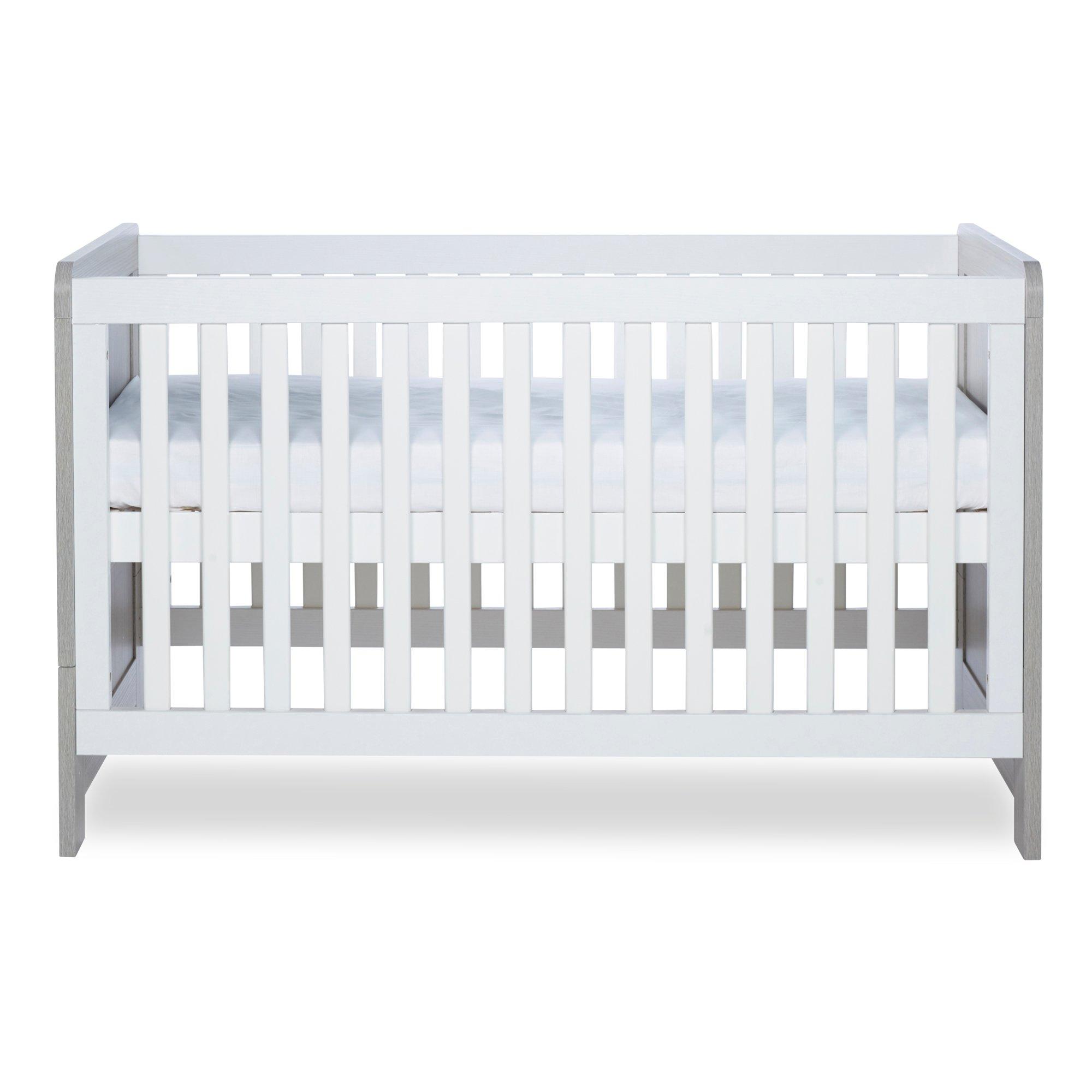 Ash Grey & Whit - Ickle Bubba - Pembrey Cot Bed and Premium Sprung Mattress - 4
