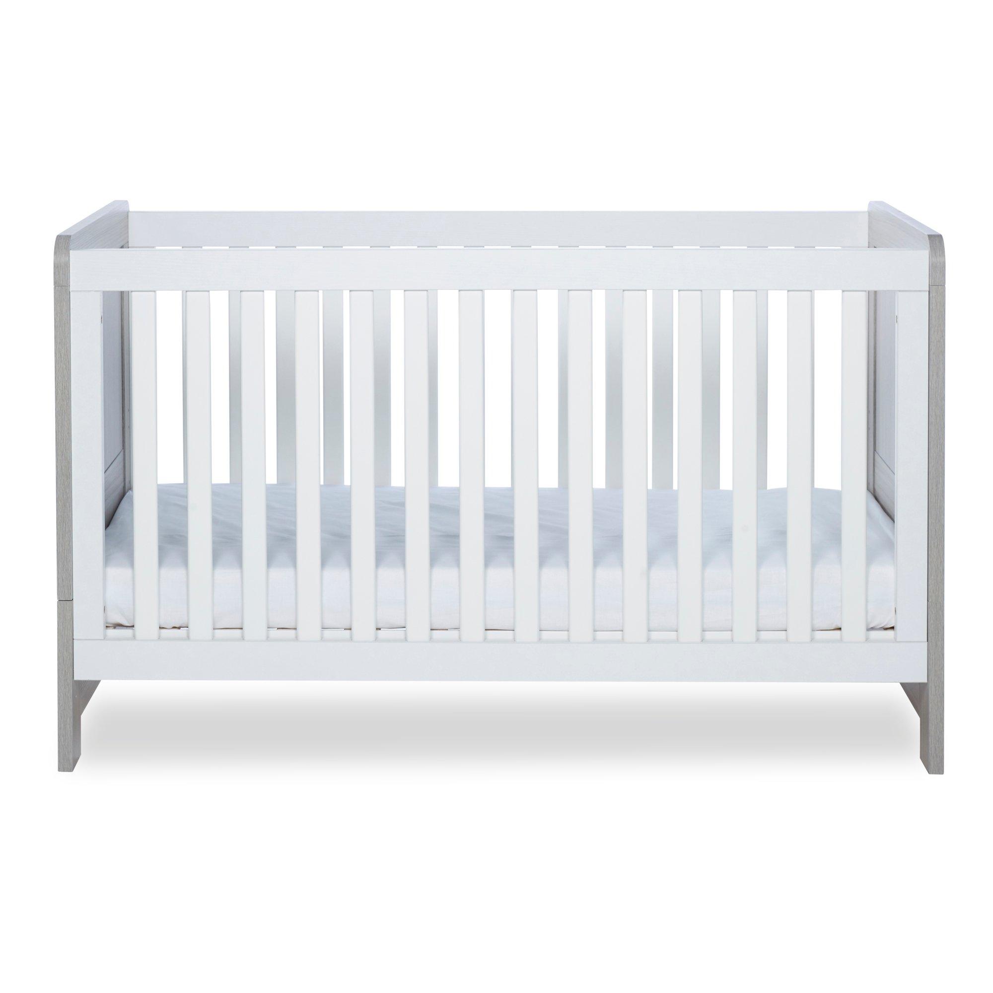 Ash Grey & Whit - Ickle Bubba - Pembrey Cot Bed and Premium Sprung Mattress - 6