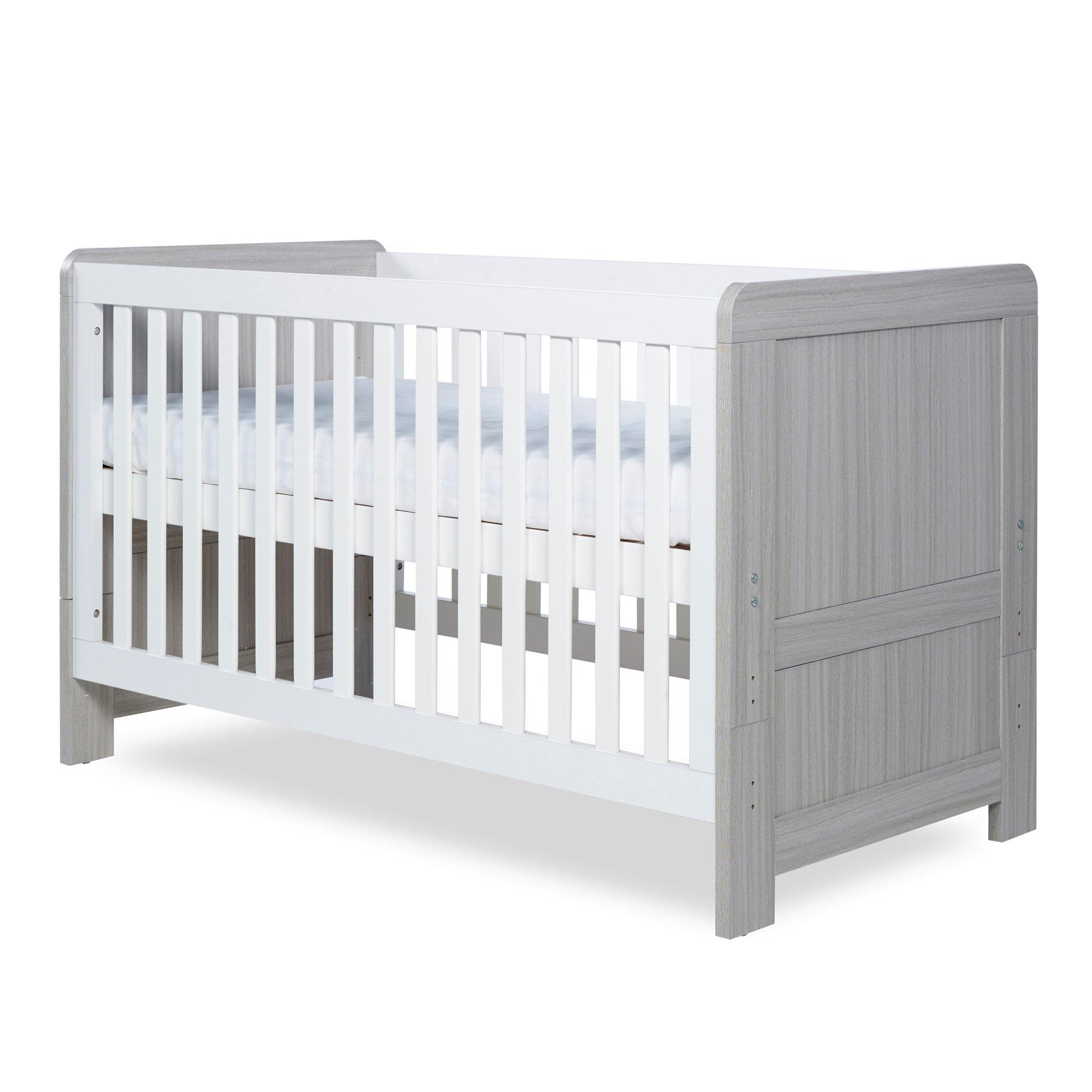 Ash Grey & Whit - Ickle Bubba - Pembrey Cot Bed and Premium Sprung Mattress - 7