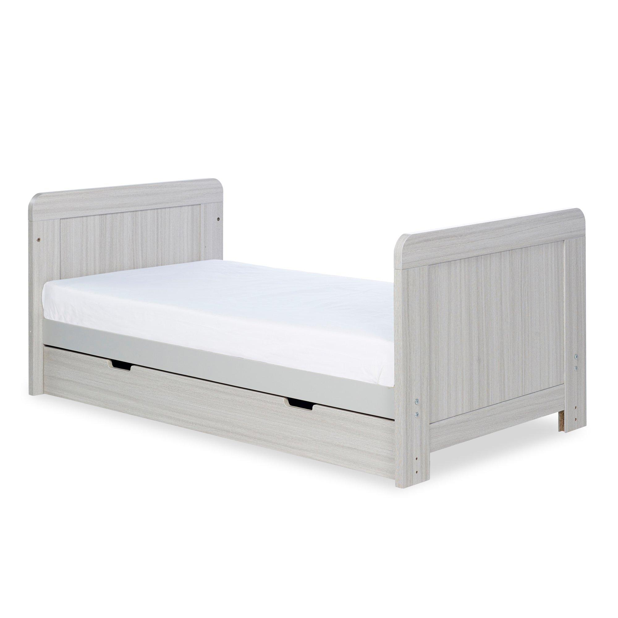 Ash Grey - Ickle Bubba - Pembrey Cot Bed Under Drawer&All Seasons Mattress - 3