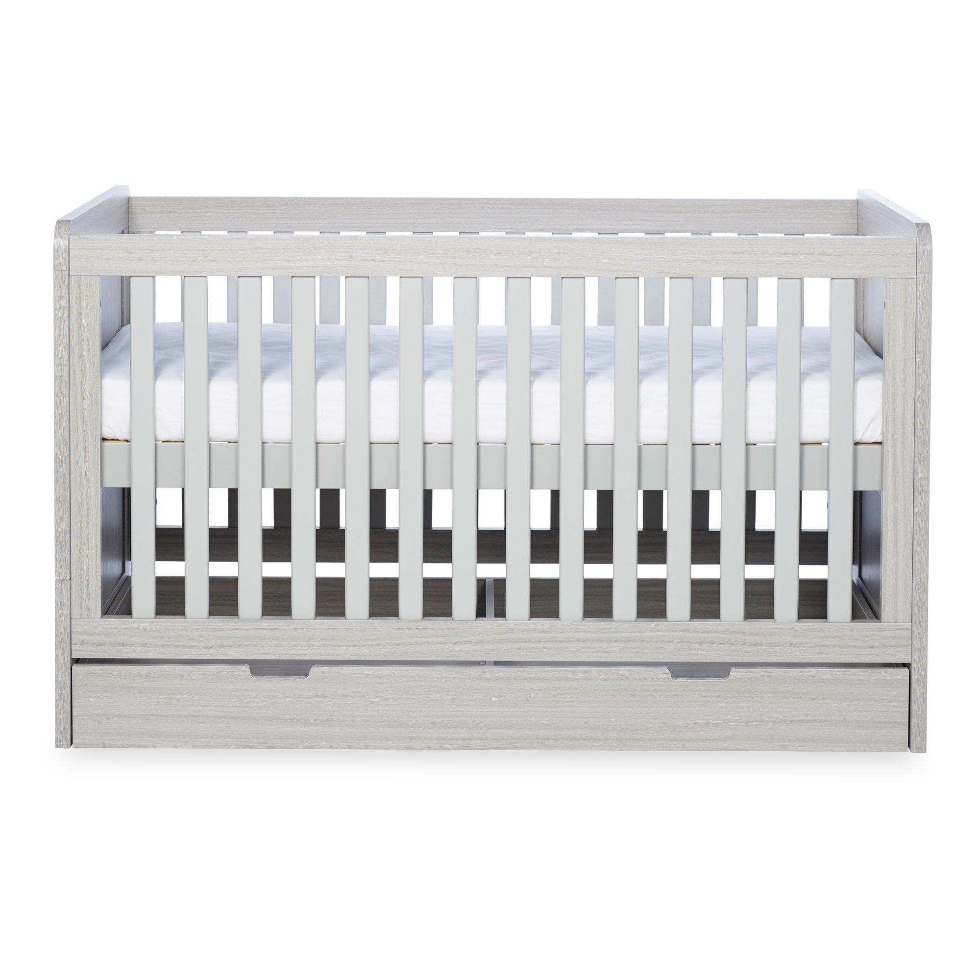Ash Grey - Ickle Bubba - Pembrey Cot Bed Under Drawer&All Seasons Mattress - 4