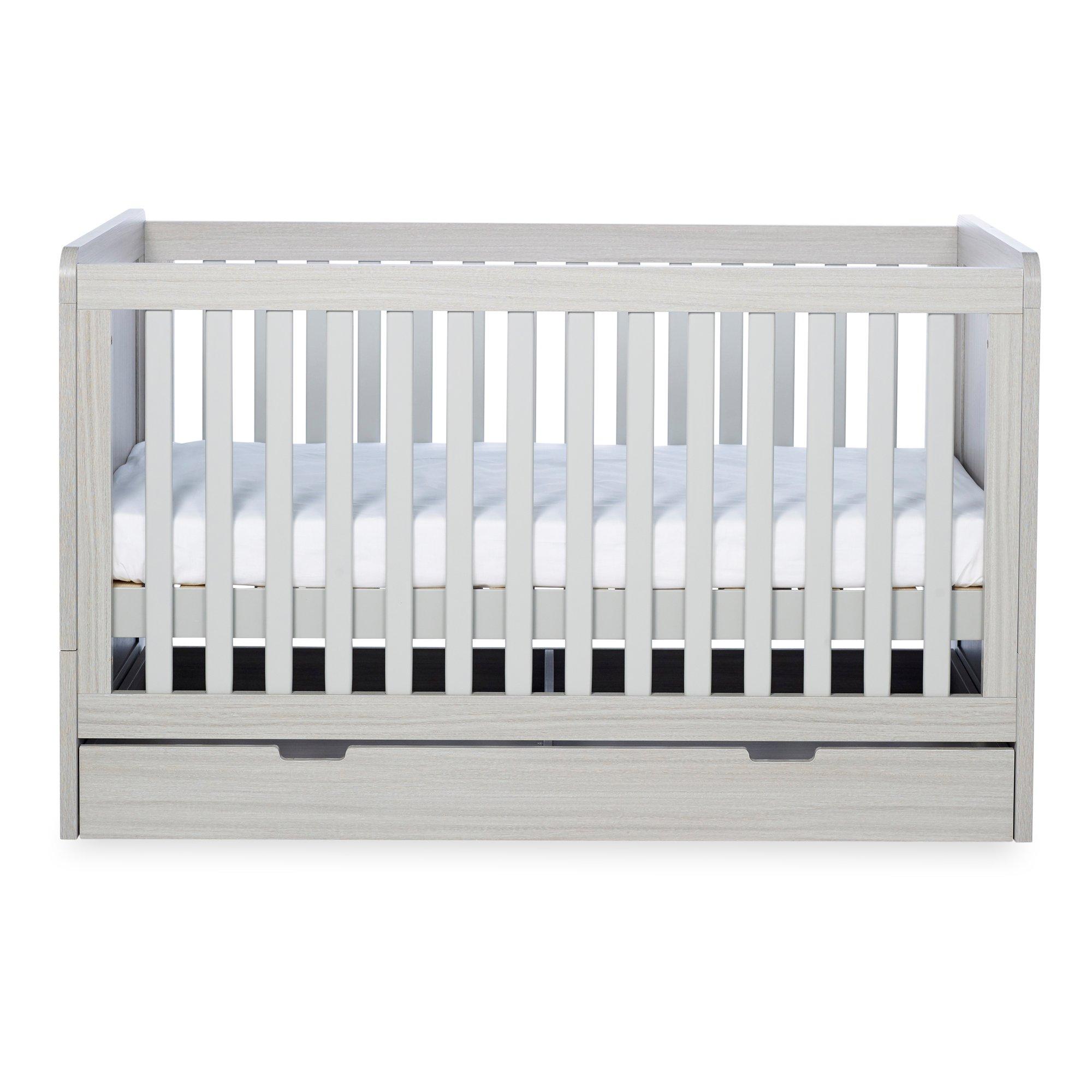 Ash Grey - Ickle Bubba - Pembrey Cot Bed Under Drawer&All Seasons Mattress - 5