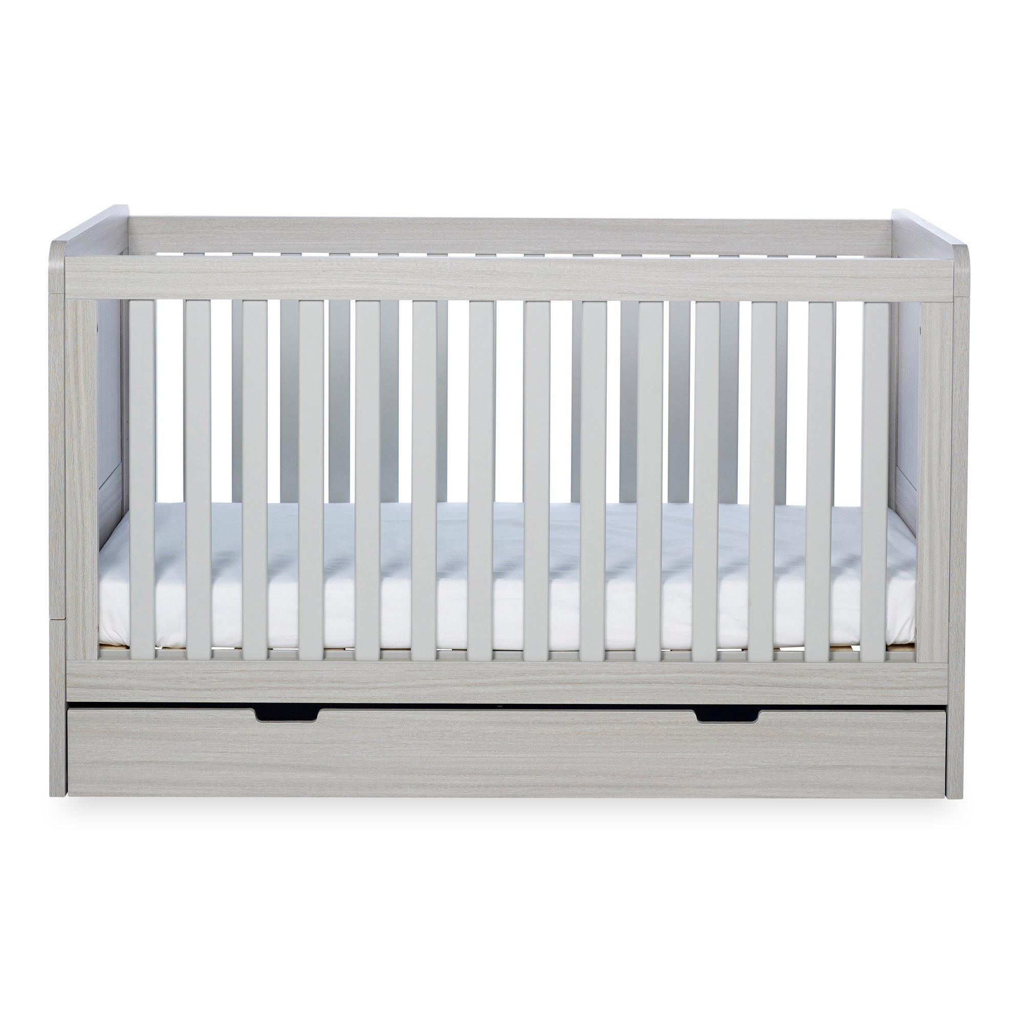 Ash Grey - Ickle Bubba - Pembrey Cot Bed Under Drawer&All Seasons Mattress - 6