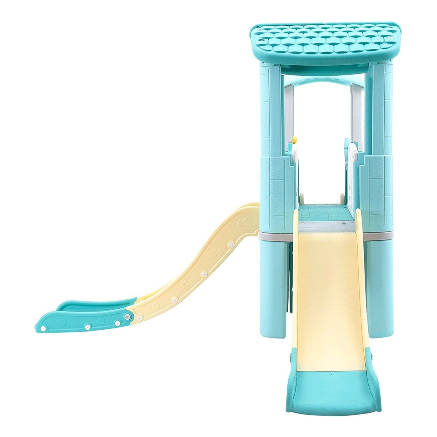 Green And Yello - KIDKID - Toddlers Slide Climber with Balls and Ring Toss - 4