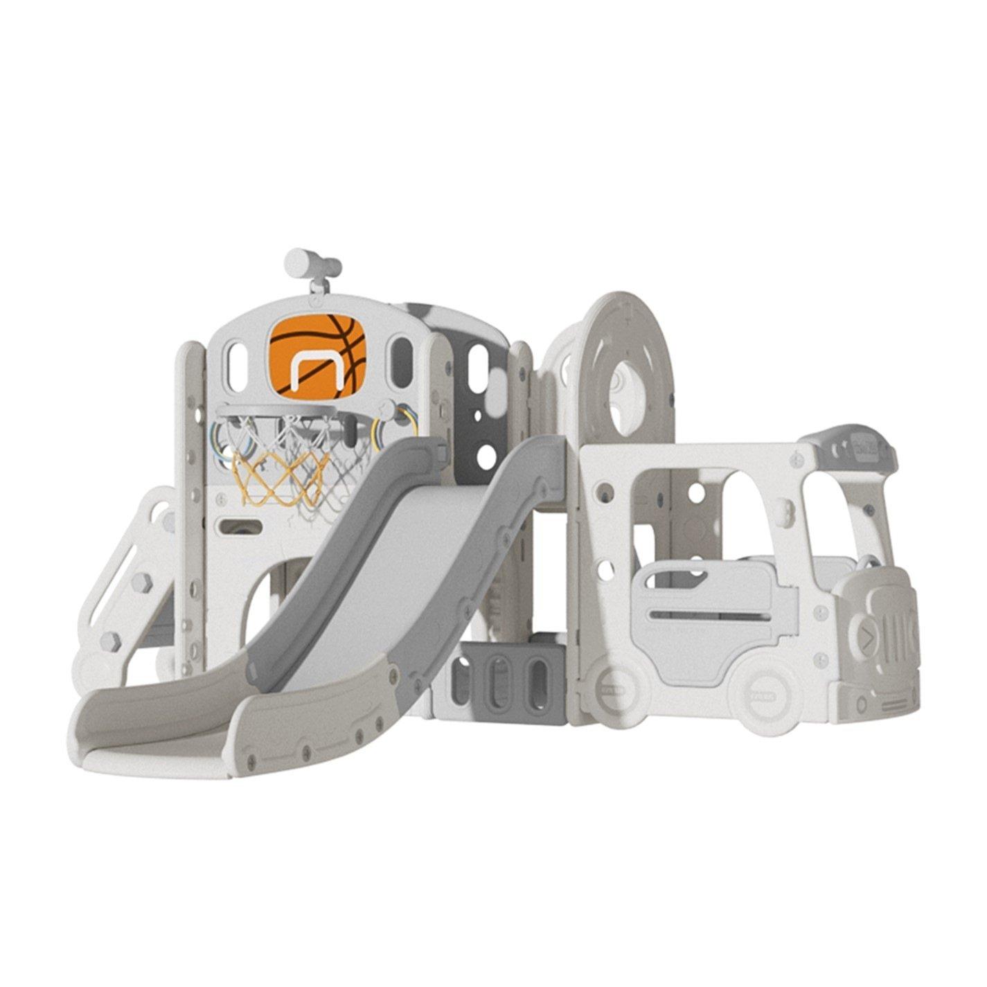 Beige And Grey - KIDKID - Toddler Playground Kids Play Climber Slide Playset - 2
