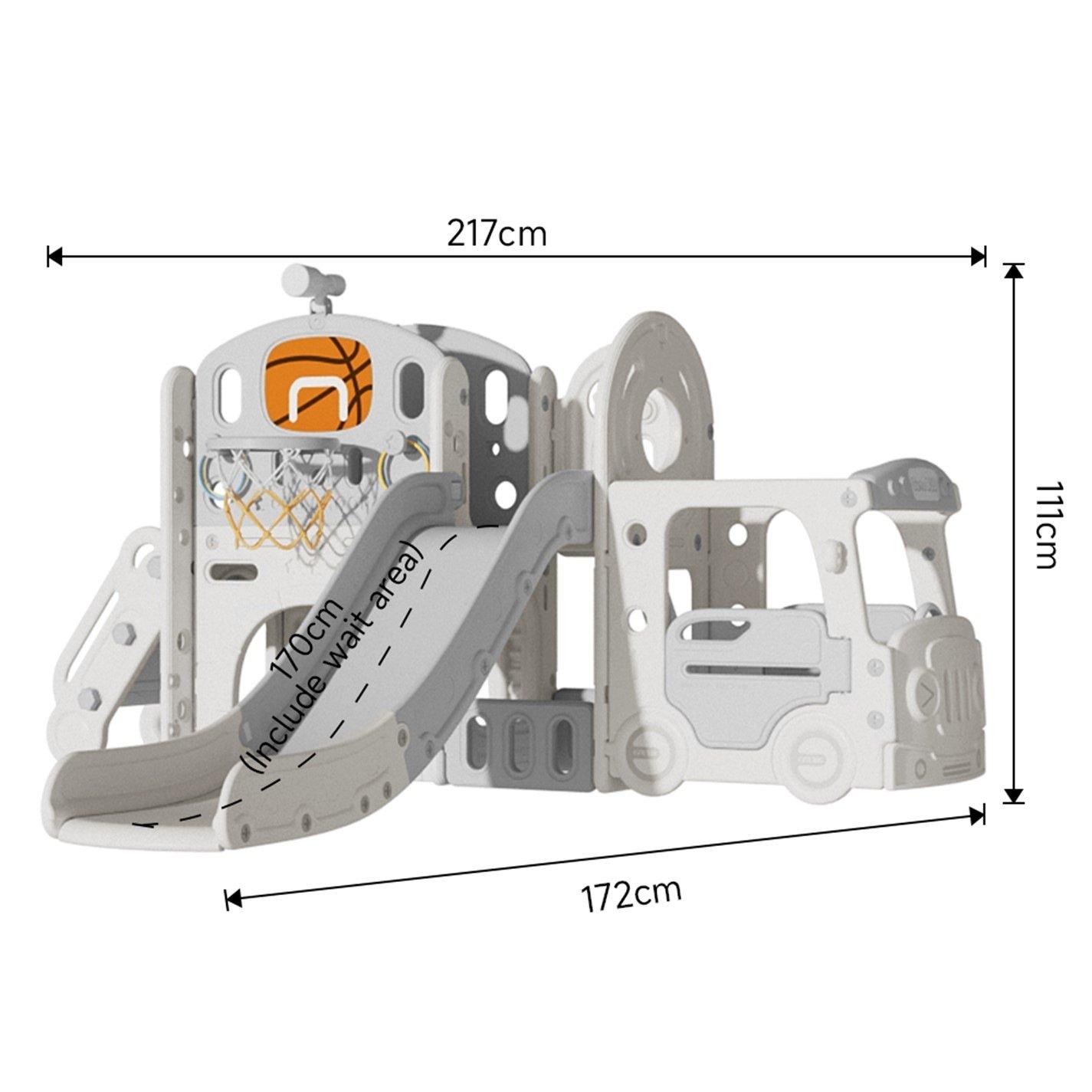 Beige And Grey - KIDKID - Toddler Playground Kids Play Climber Slide Playset - 3
