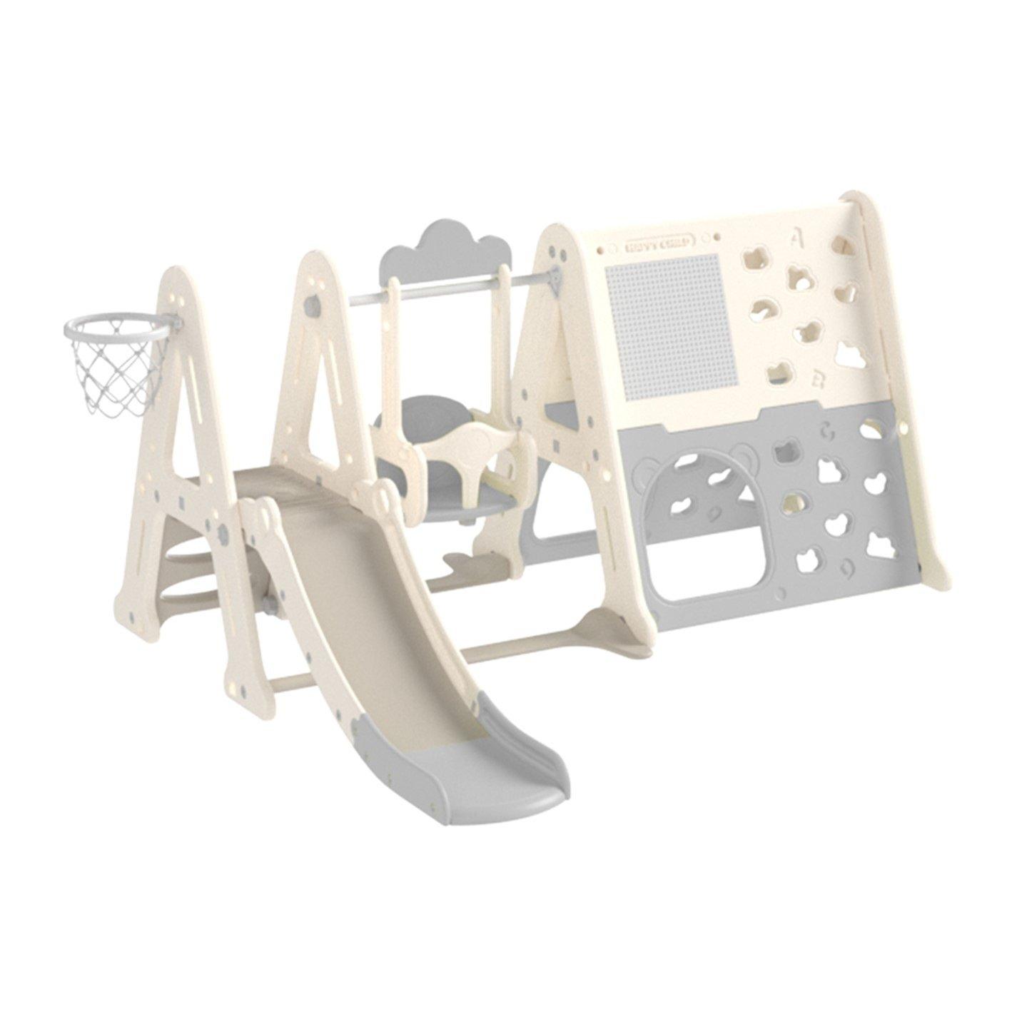 Grey - KIDKID - 8-in-1 Toddler Swing and Slide Set - 2