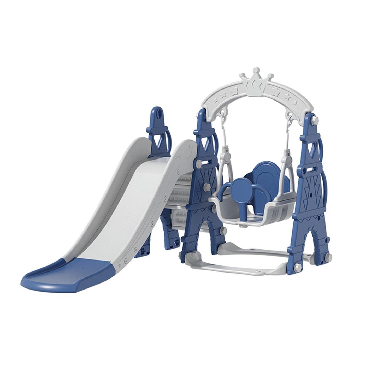 Blue - KIDKID - Toddler Kids 3-in-1 Plastic Climber and Swing Set - 2
