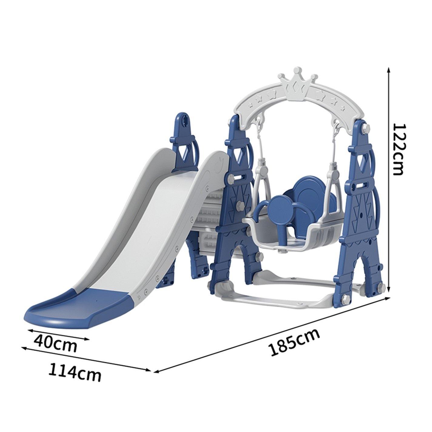 Blue - KIDKID - Toddler Kids 3-in-1 Plastic Climber and Swing Set - 3