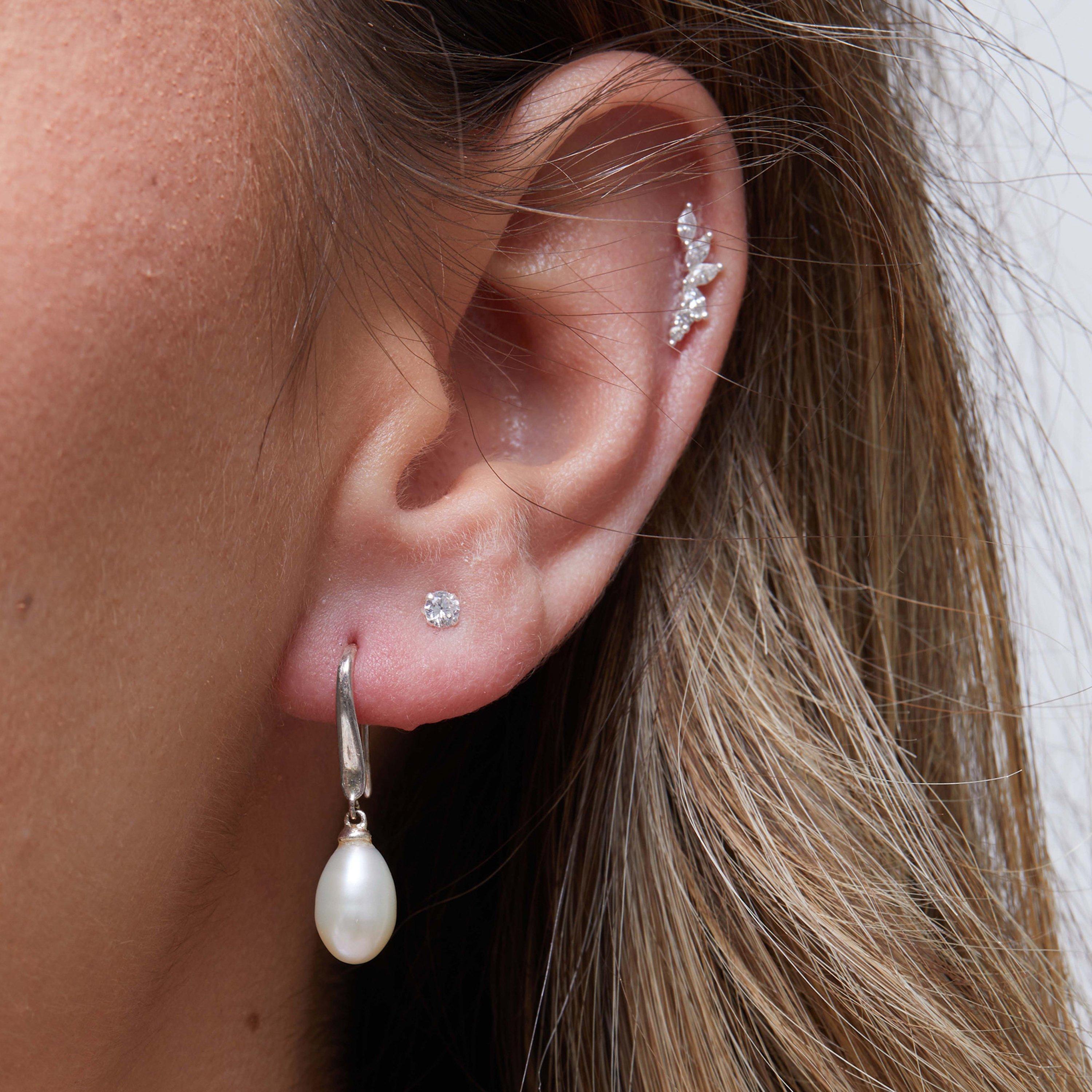 Silver - Simply Silver - Sterling Silver 925 with Freshwater Pearl Sleek Dr - 1