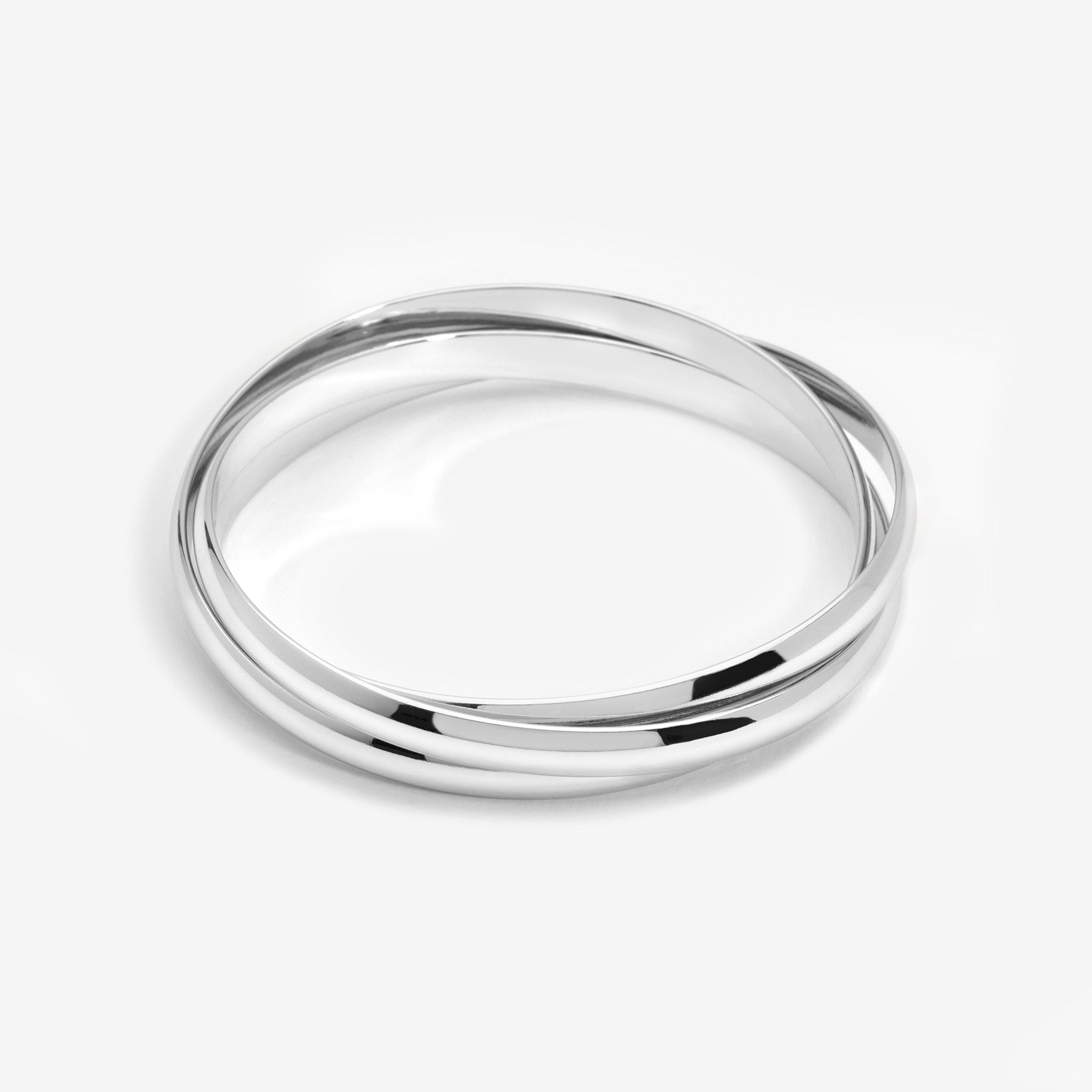 Silver - Jon Richard - Silver Plated Interlock Bangles