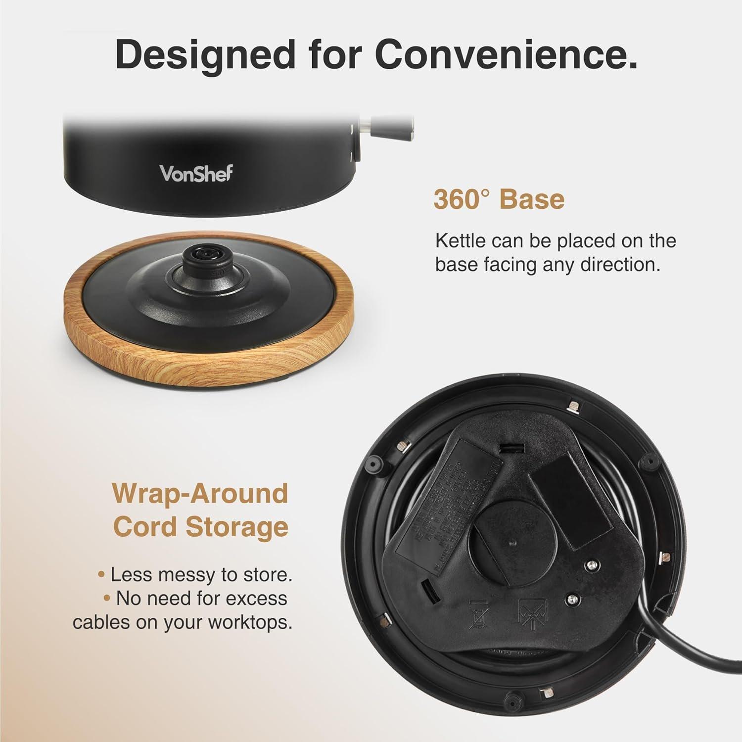 Black - VonShef - VonShef - Fika  2 Slice Kettle & Toaster Set - 8