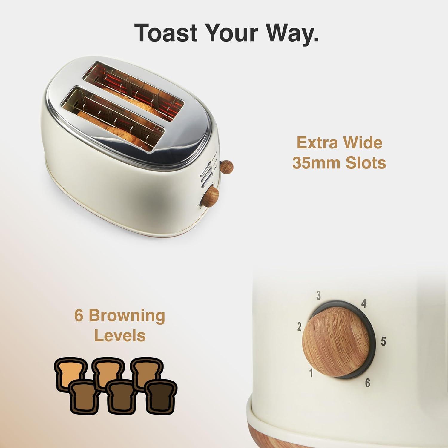 Cream - VonShef - VonShef - Fika  2 Slice Kettle & Toaster Set - 9