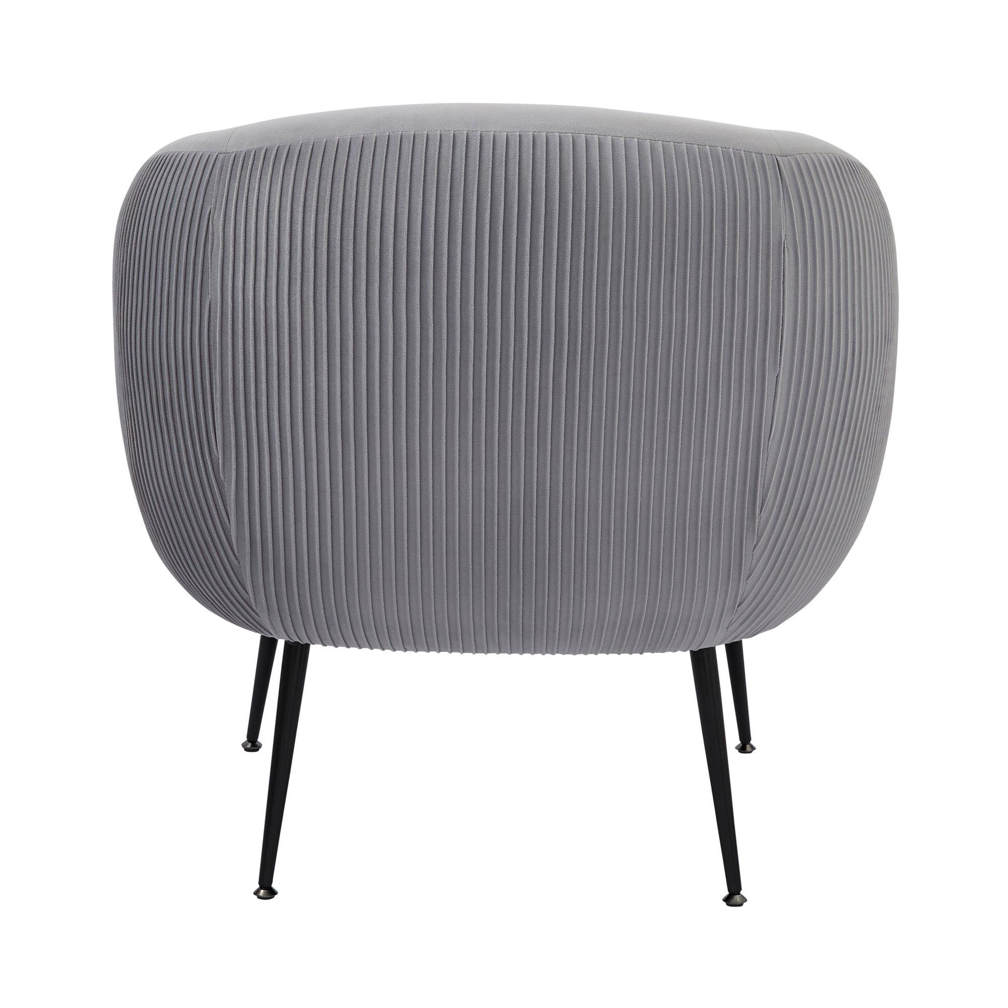 Grey - GFW - Kamilah Velvet Pleated Accent Chair Grey - 5