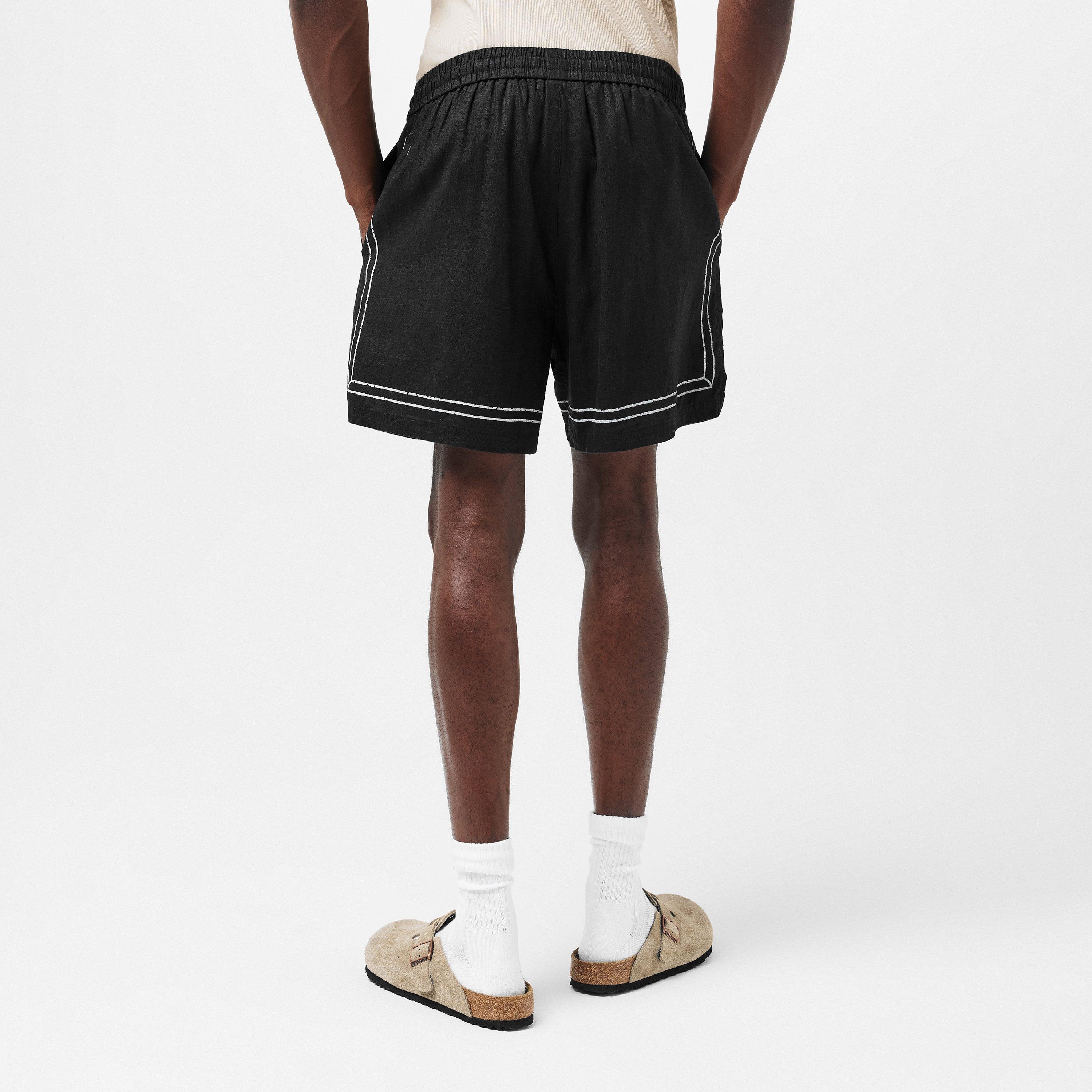 Jet Black - Represent - Men's Rep Border Woven Shorts - 4