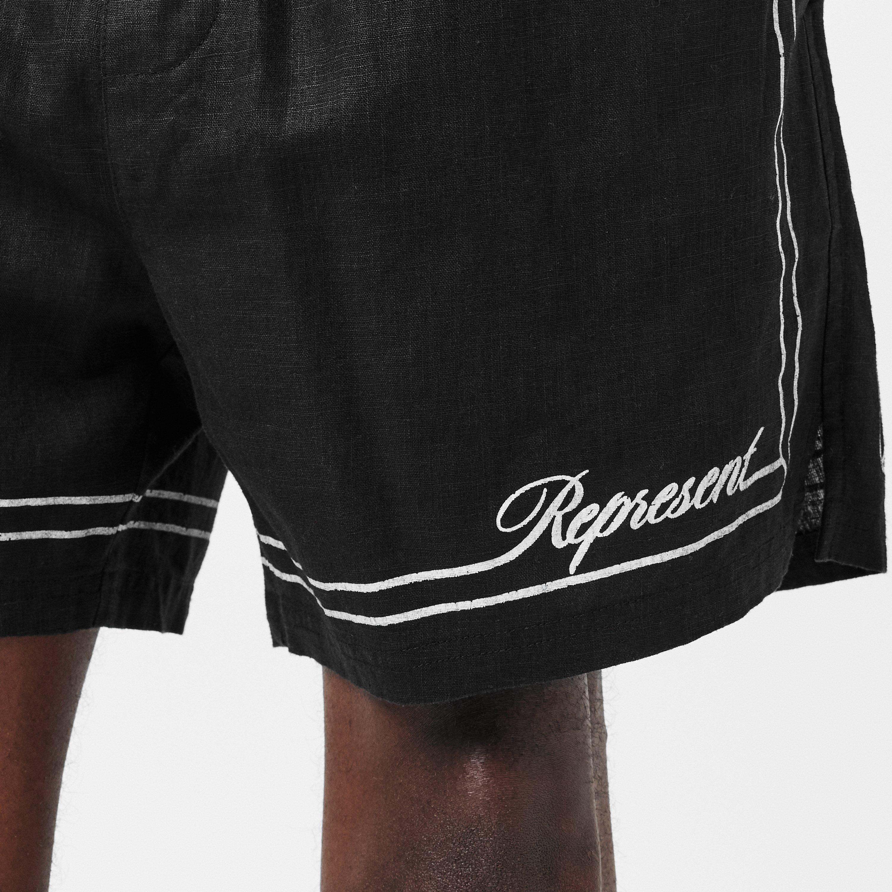 Jet Black - Represent - Men's Rep Border Woven Shorts - 5