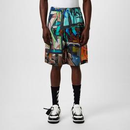Off White Men's Graffiti Bermuda Shorts, All-Over Print