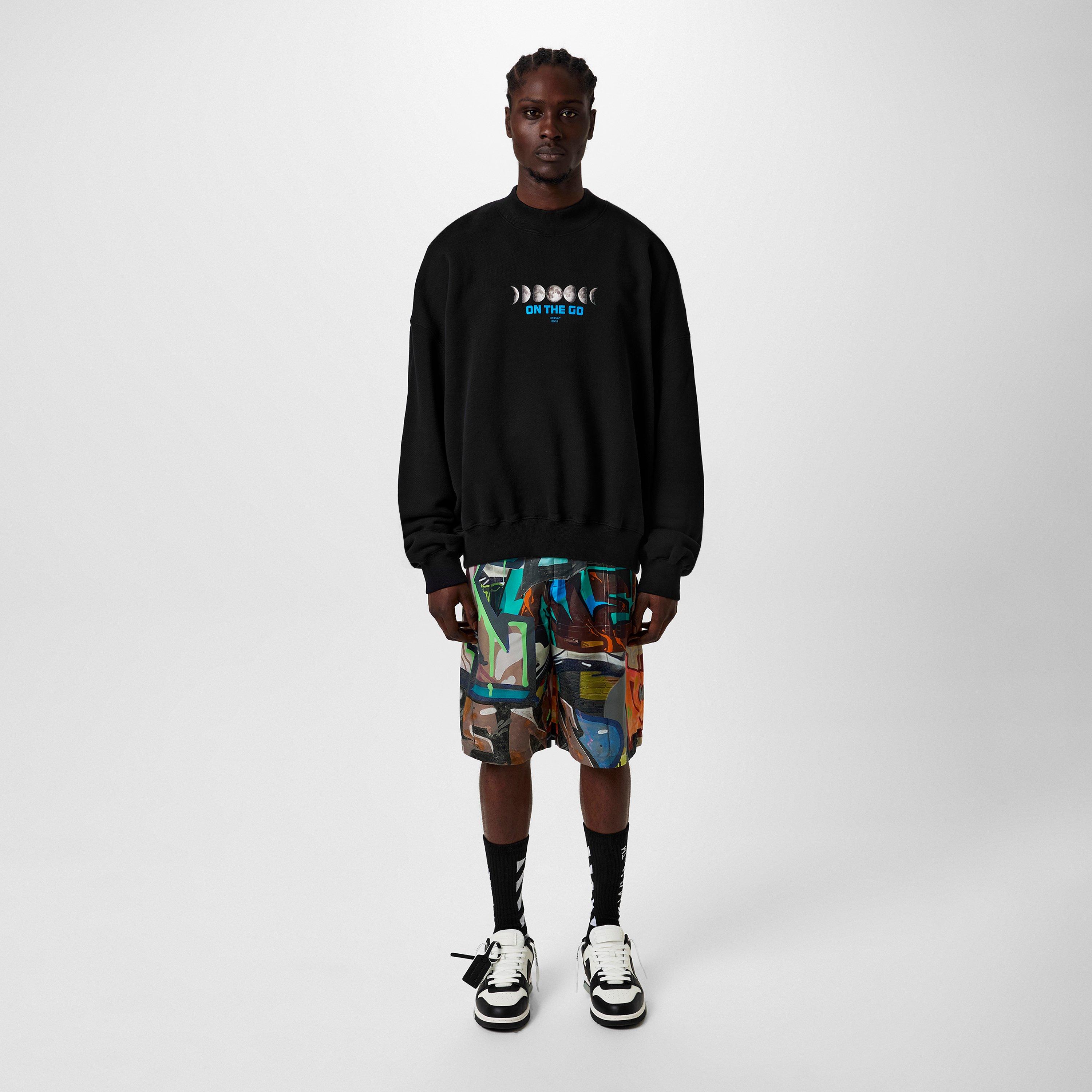 Multicolor - Off White - Men's Graffiti Bermuda Shorts, All-Over Print - 4