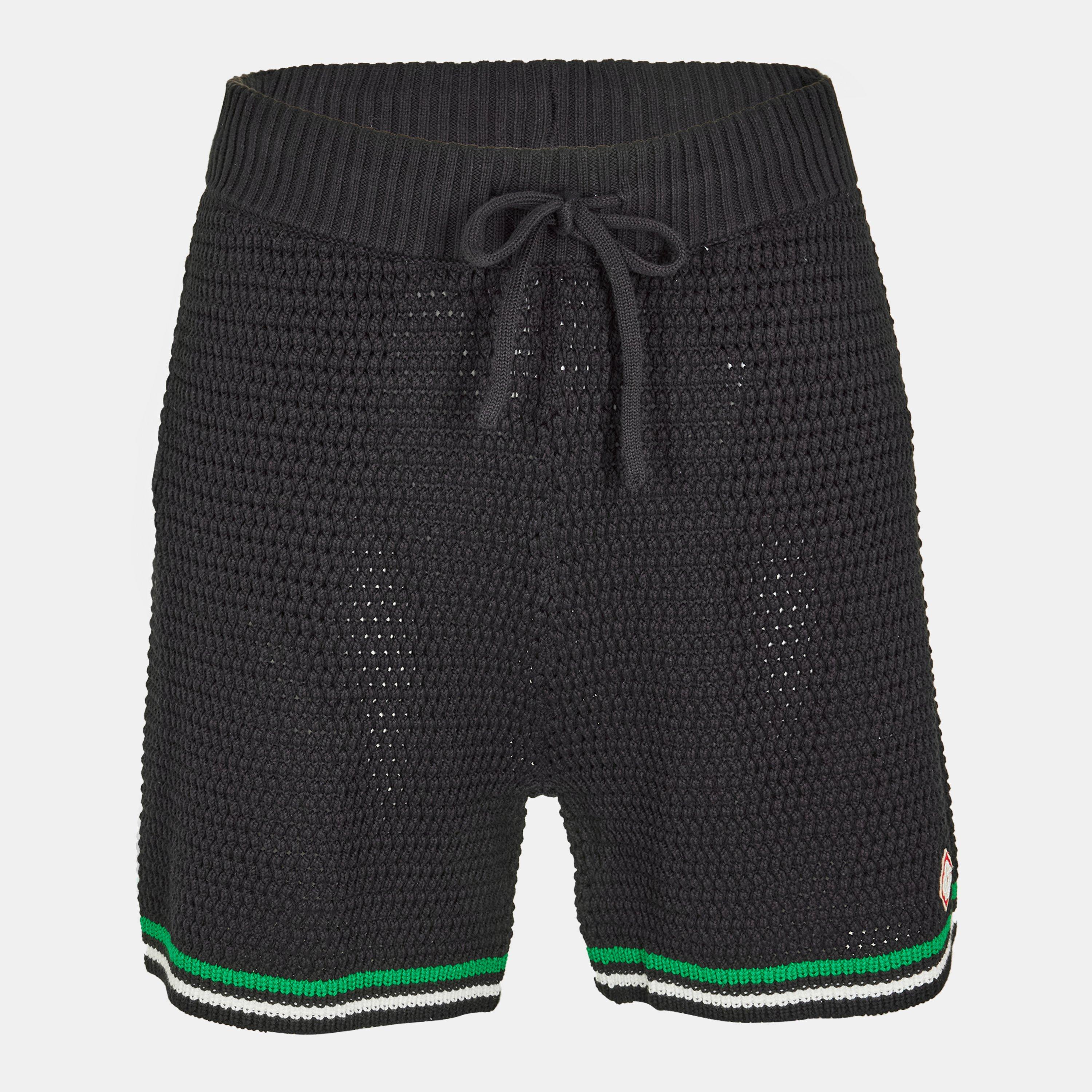 Black/Green - Casablanca - Men's Woven Tailored Fit Tracksuit Shorts - 1