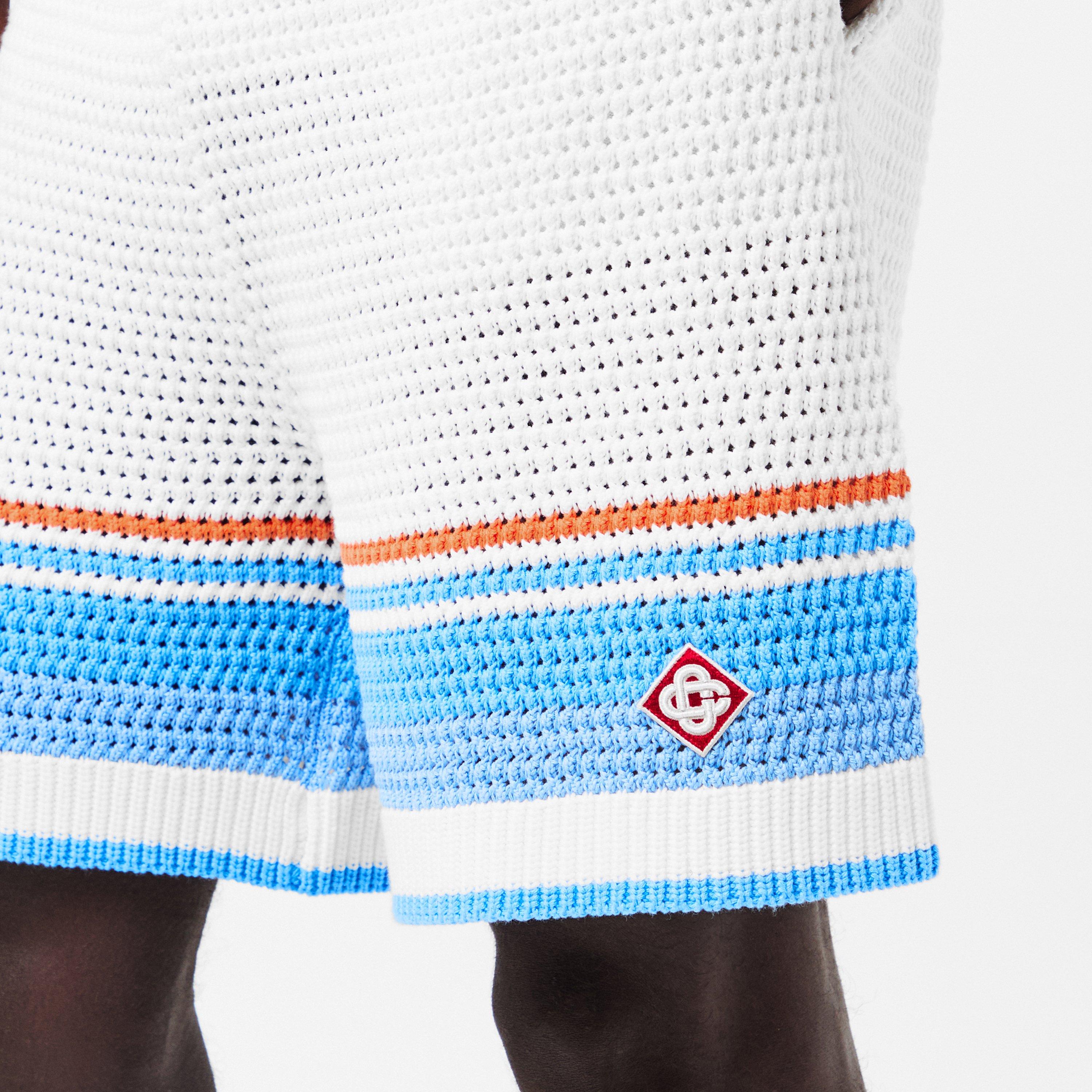 White/Blue - Casablanca - Striped Crochet Shorts - 5