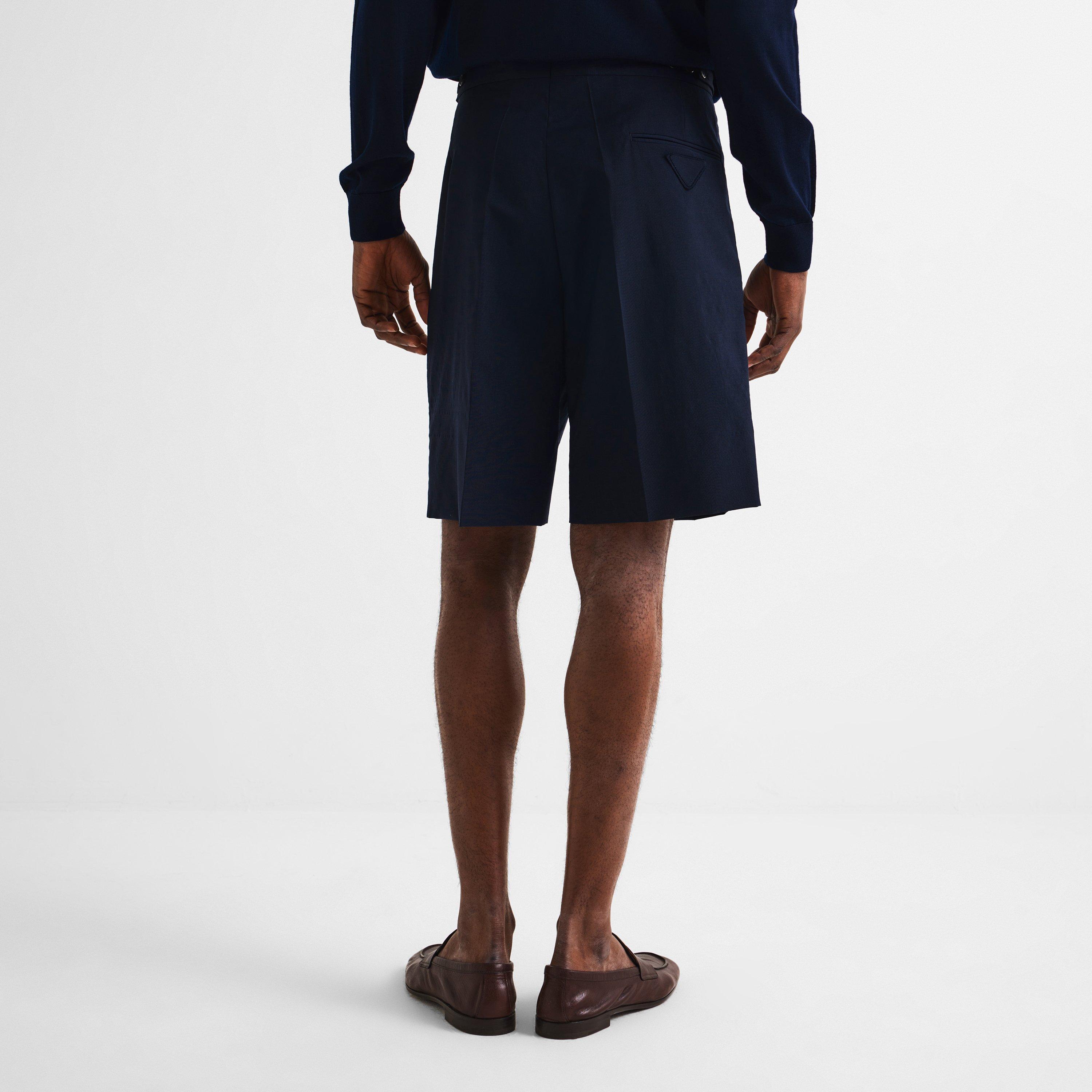 Blue - Prada - Men's Mohair Woven Tracksuit Shorts - 4