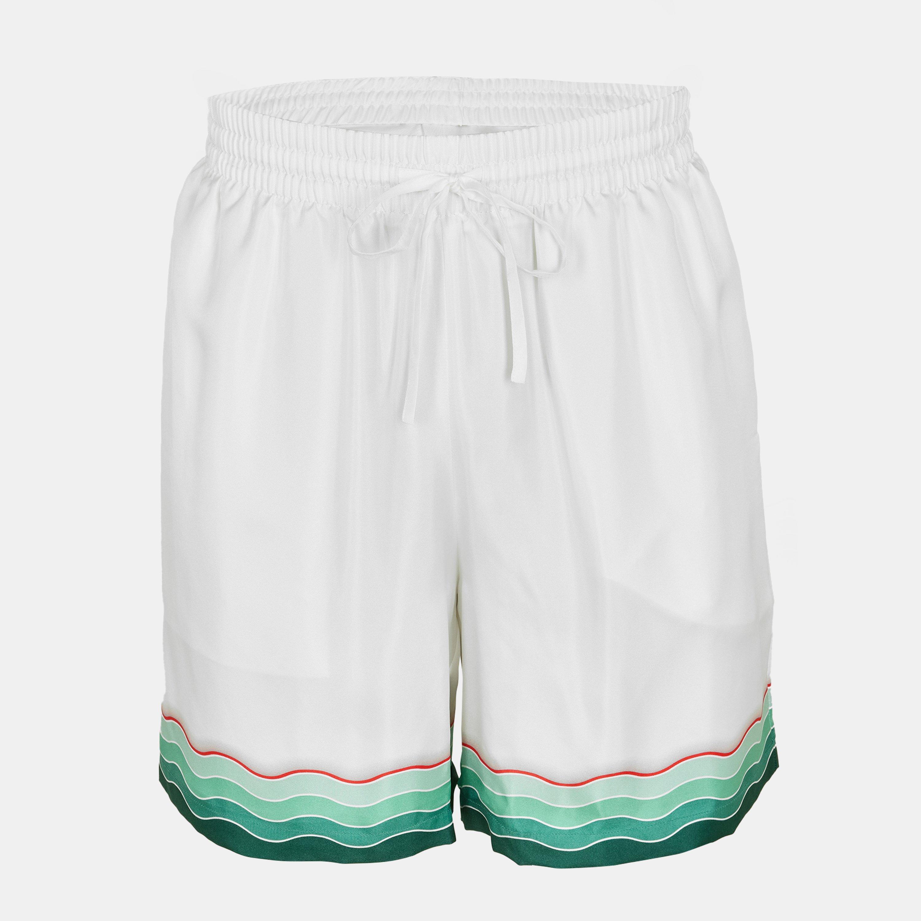 White/Green - Casablanca - Men's Mount Woven Tracksuit Shorts - 1