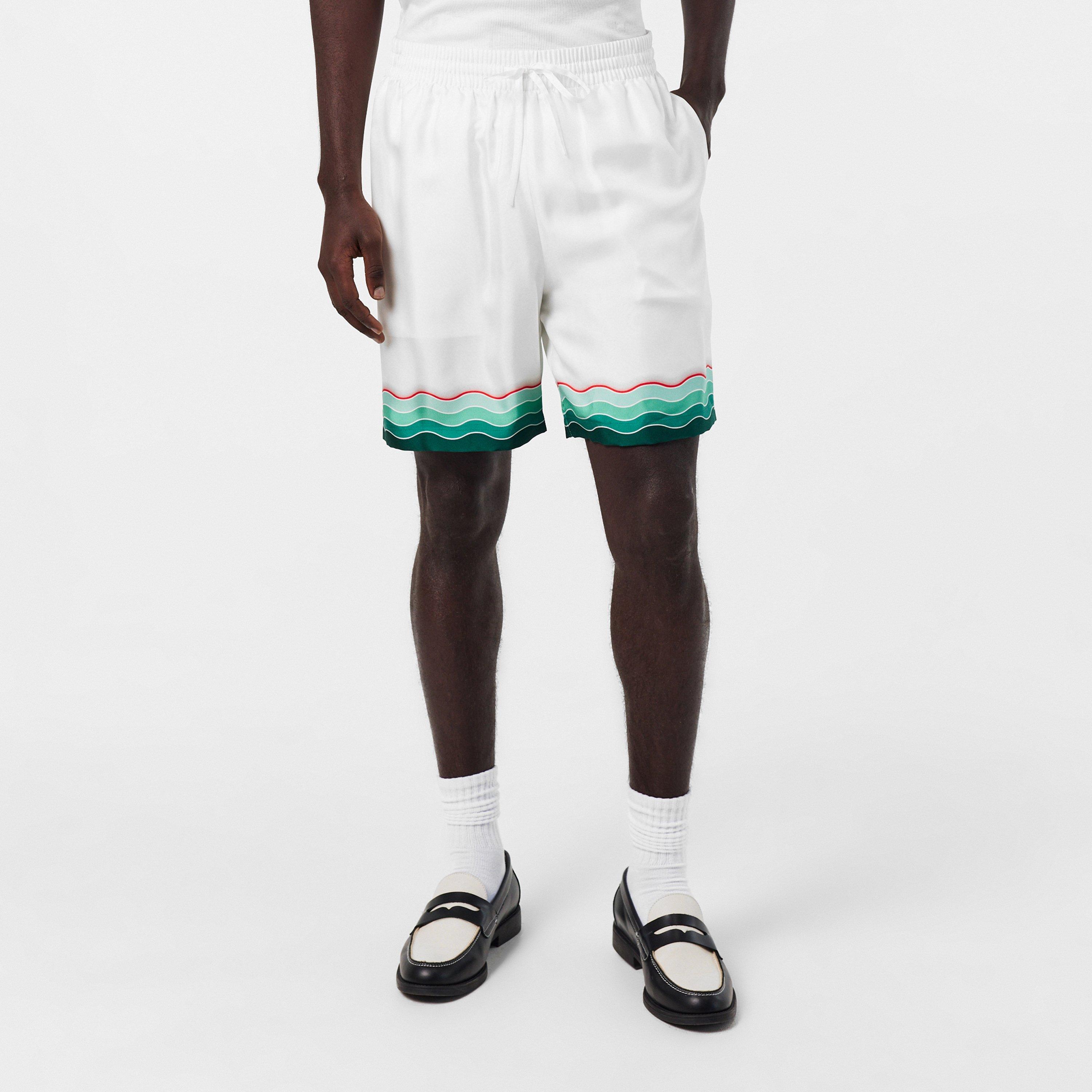 White/Green - Casablanca - Men's Casa Mount Woven Tracksuit Shorts - 3