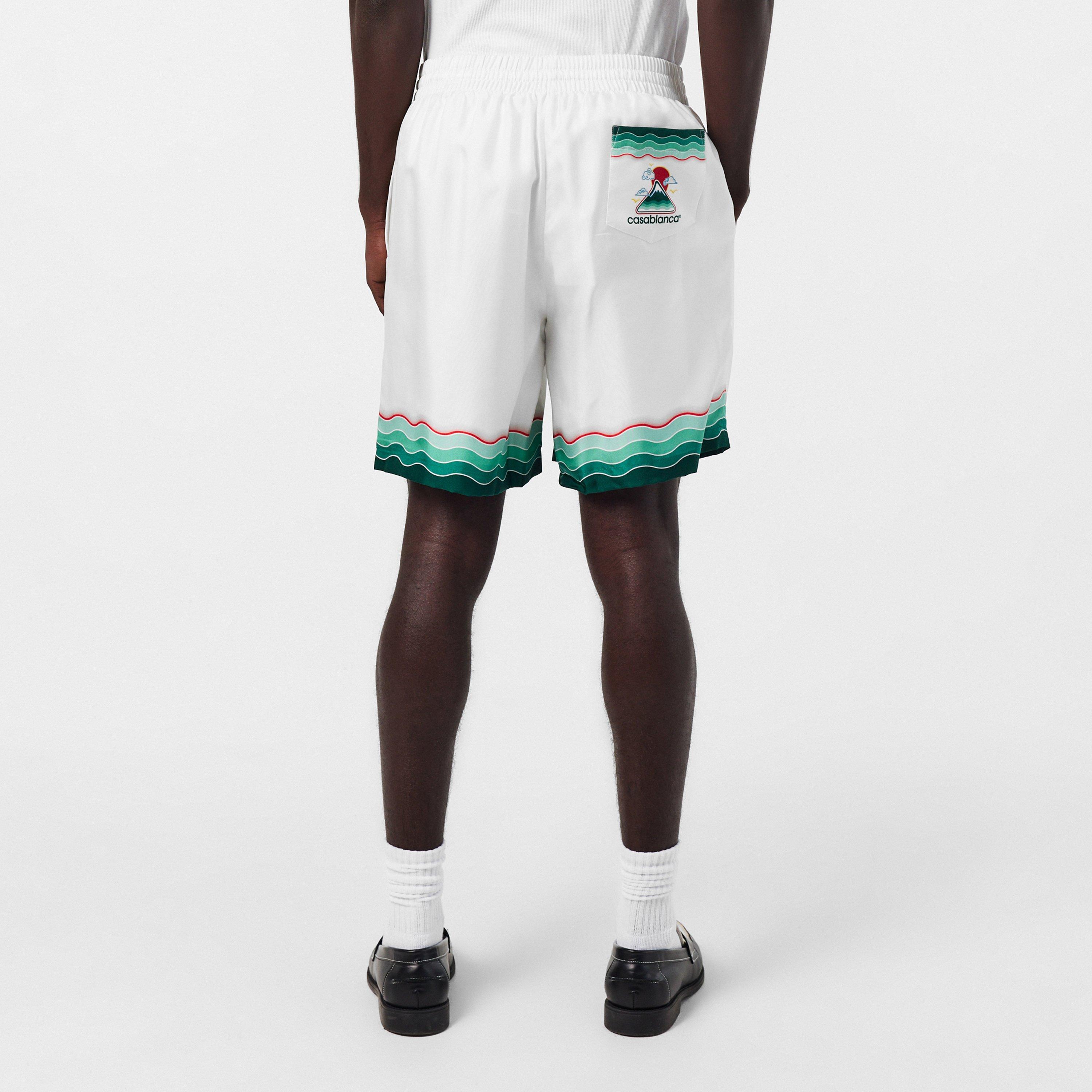 White/Green - Casablanca - Men's Casa Mount Woven Tracksuit Shorts - 4