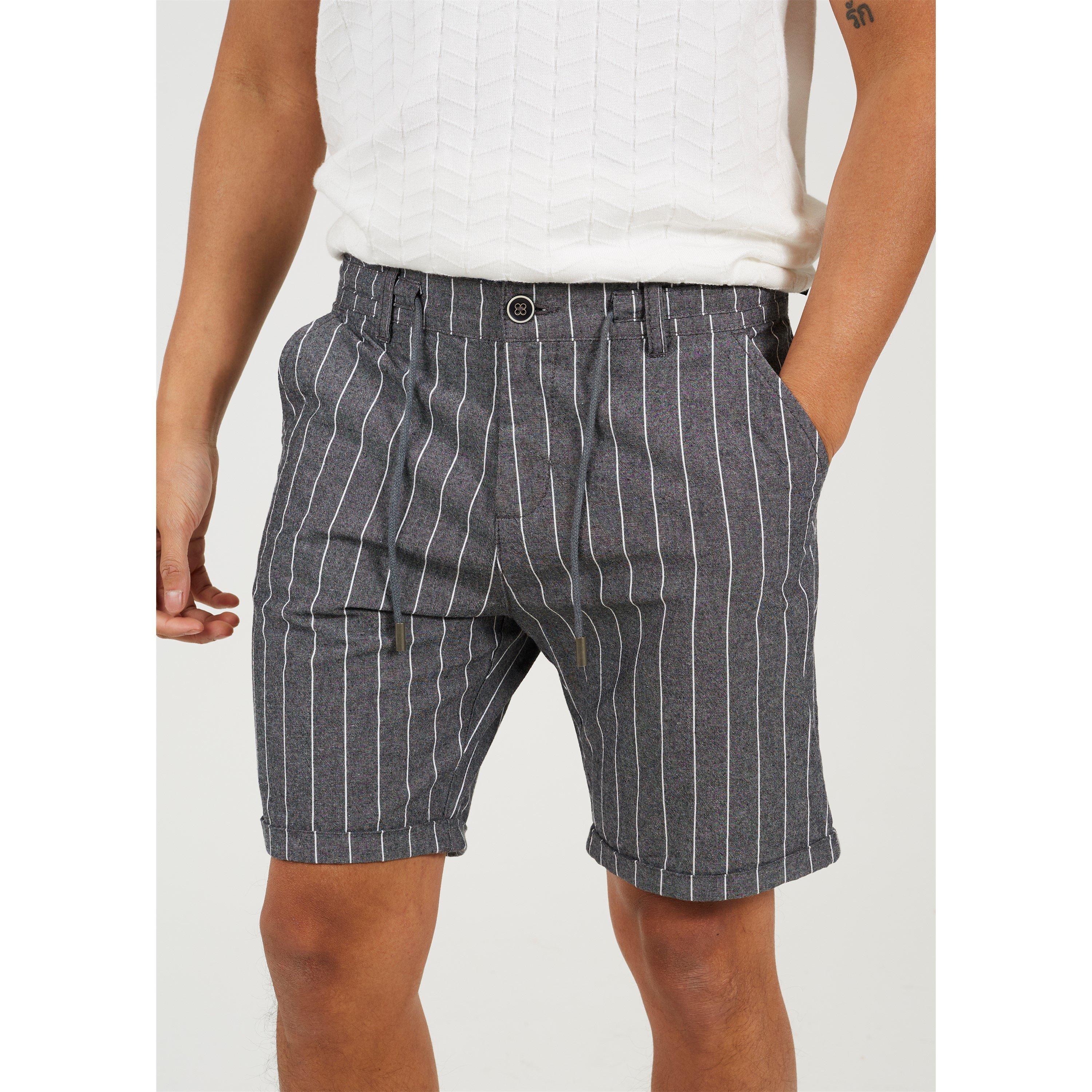 Dunkelgrau - Brave Soul - Pinstripe Short - 4