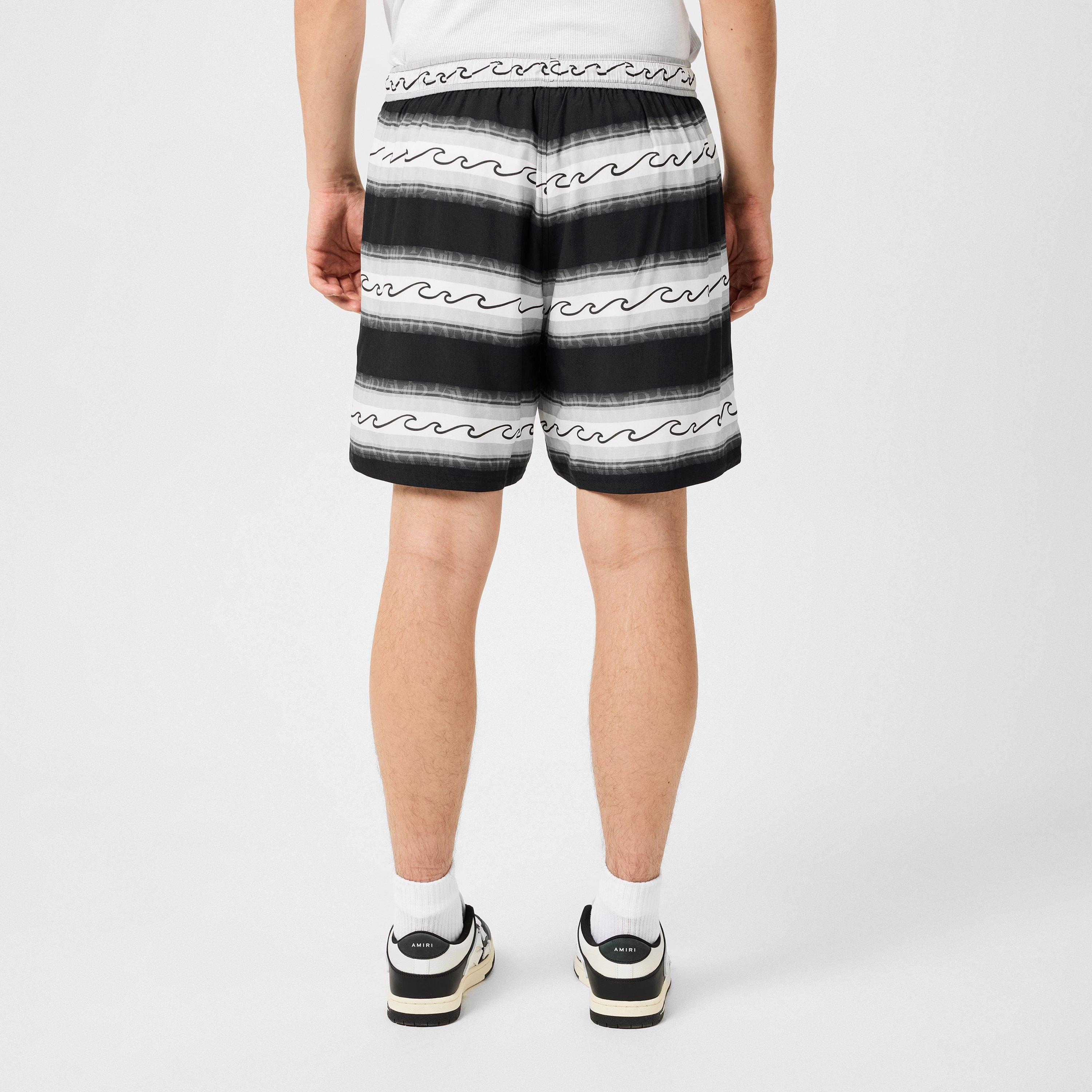Black - Amiri - Men's Wave Baja Stripe Woven Tracksuit Shorts - 3