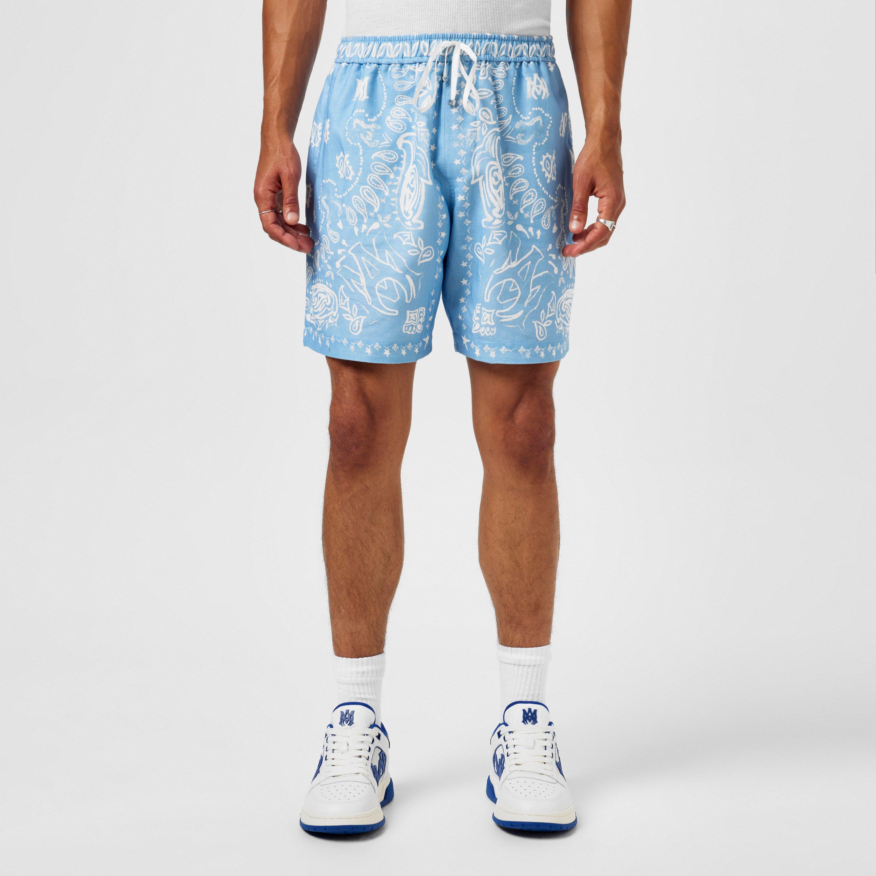 Cerulean - Amiri - Men's Bandana Woven Tracksuit Shorts - 1