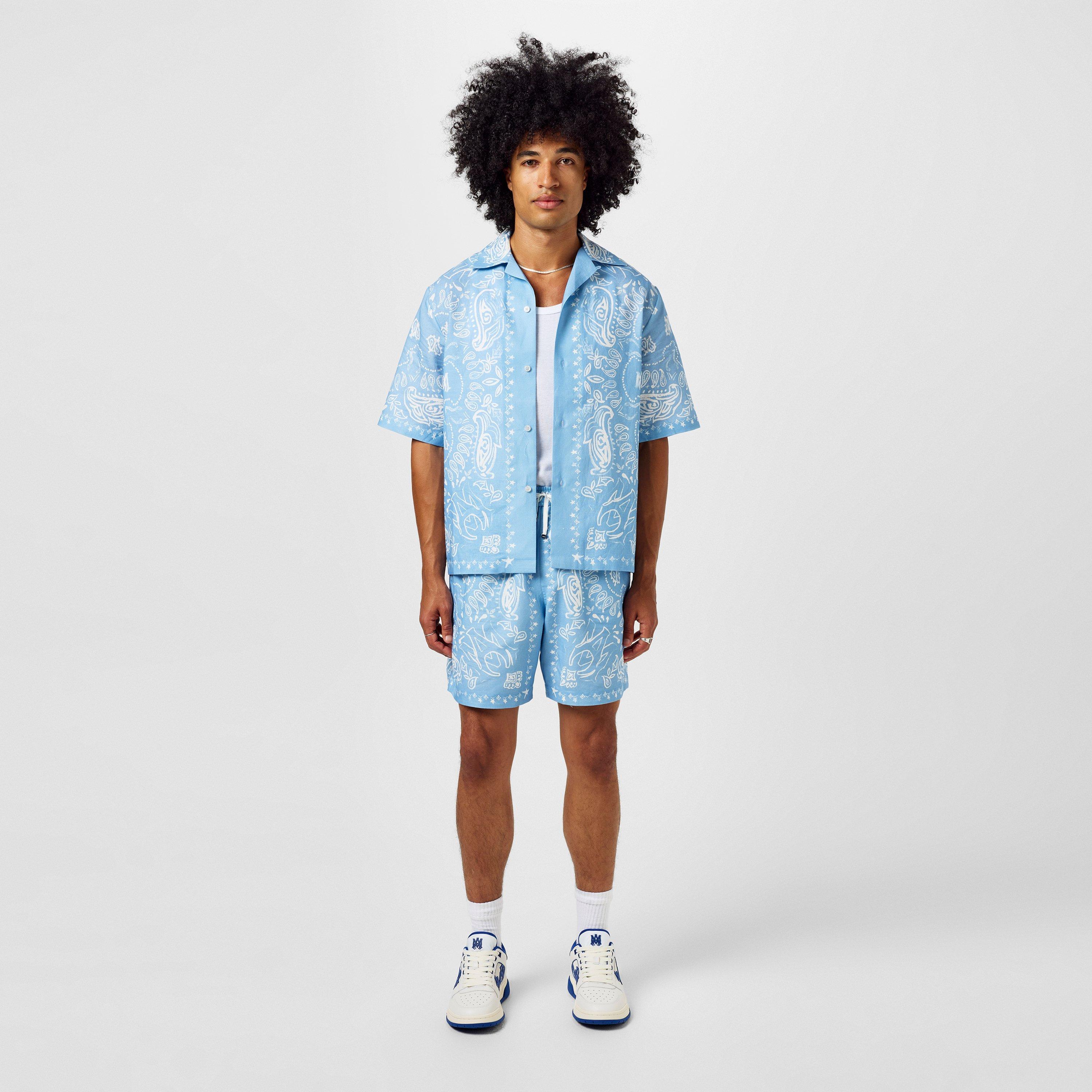 Cerulean - Amiri - Men's Bandana Woven Tracksuit Shorts - 4