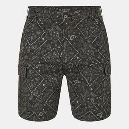 Brave Soul Print Cargo Shorts