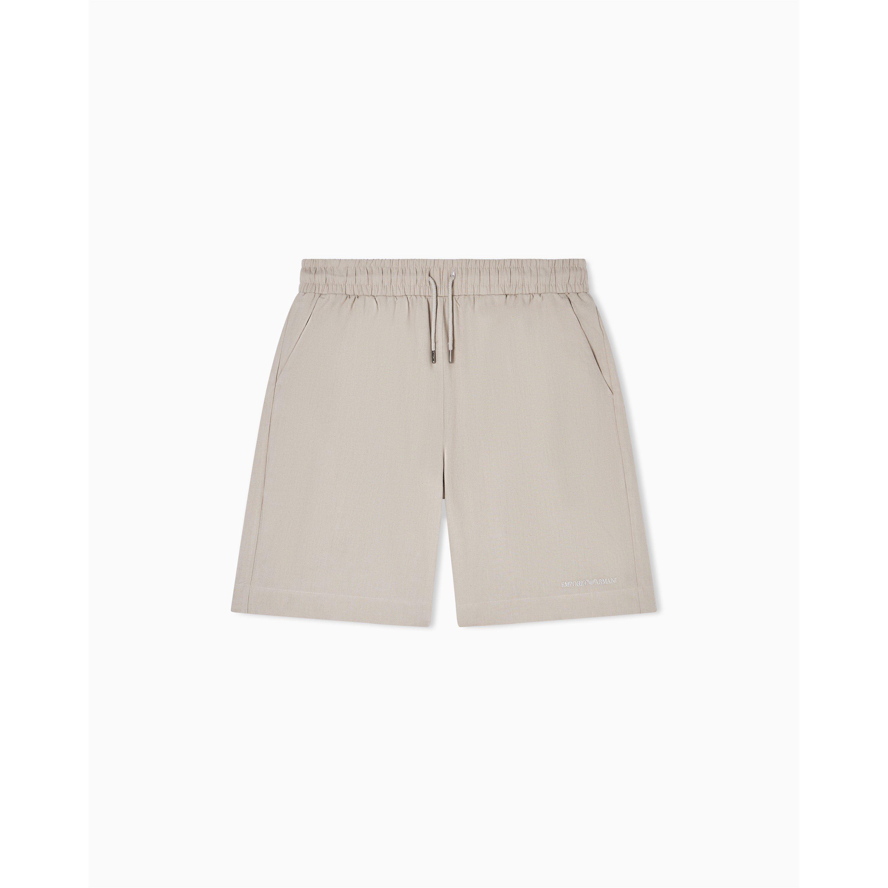 Emporio Armani Men's Bermuda Beachwear Woven Tracksuit Shorts - Taupe - 2XL