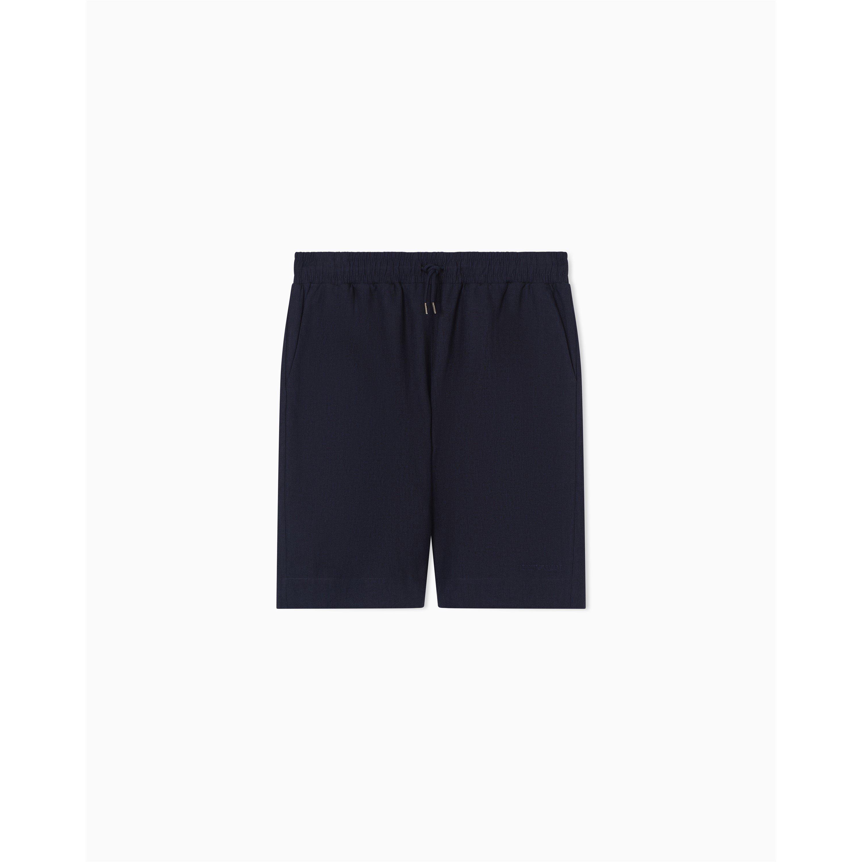 Emporio Armani Men's Bermuda Beachwear Woven Tracksuit Shorts - Armani Blue - L
