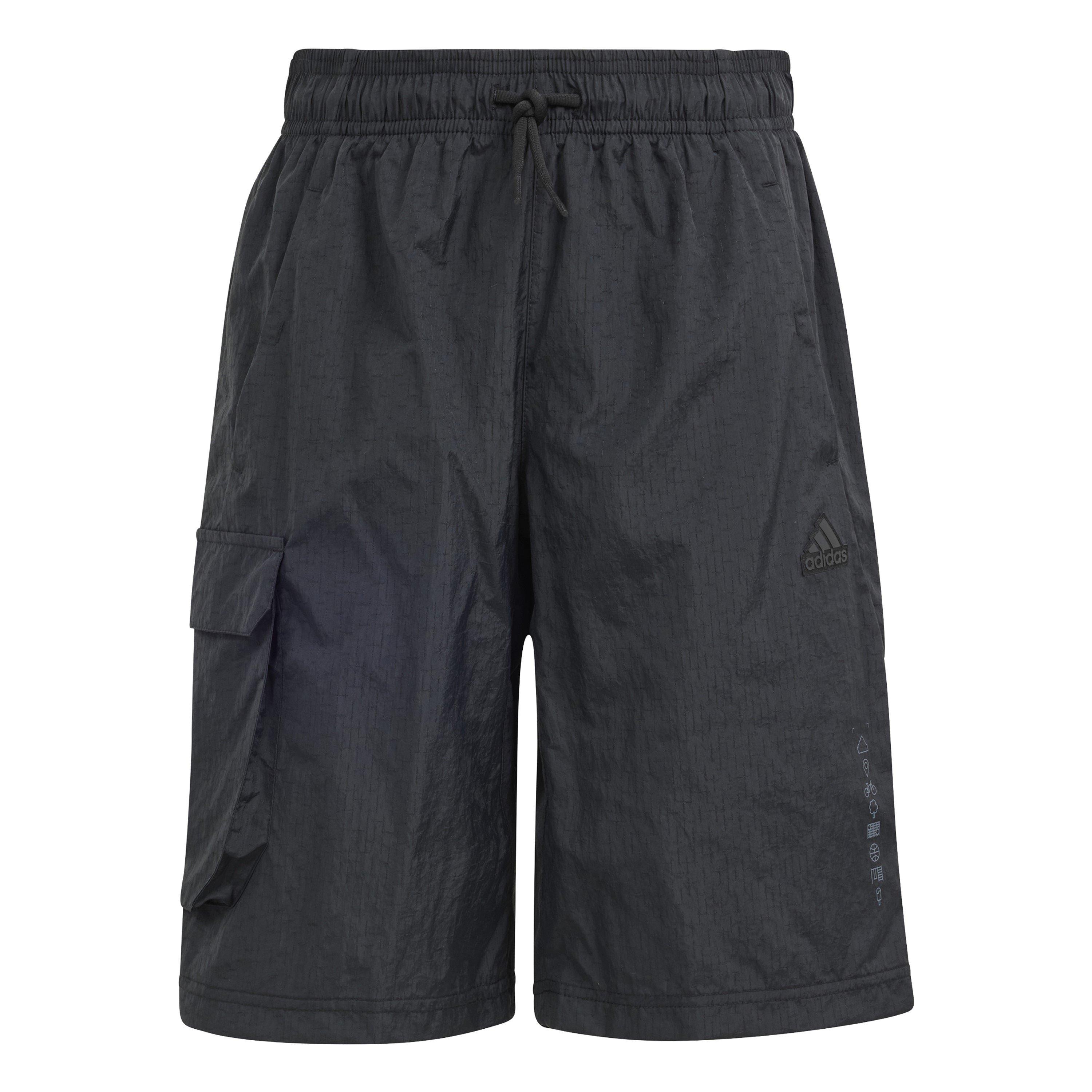 Adidas  Kids Woven Tracksuit Shorts - Black/Black - 11-12 Years