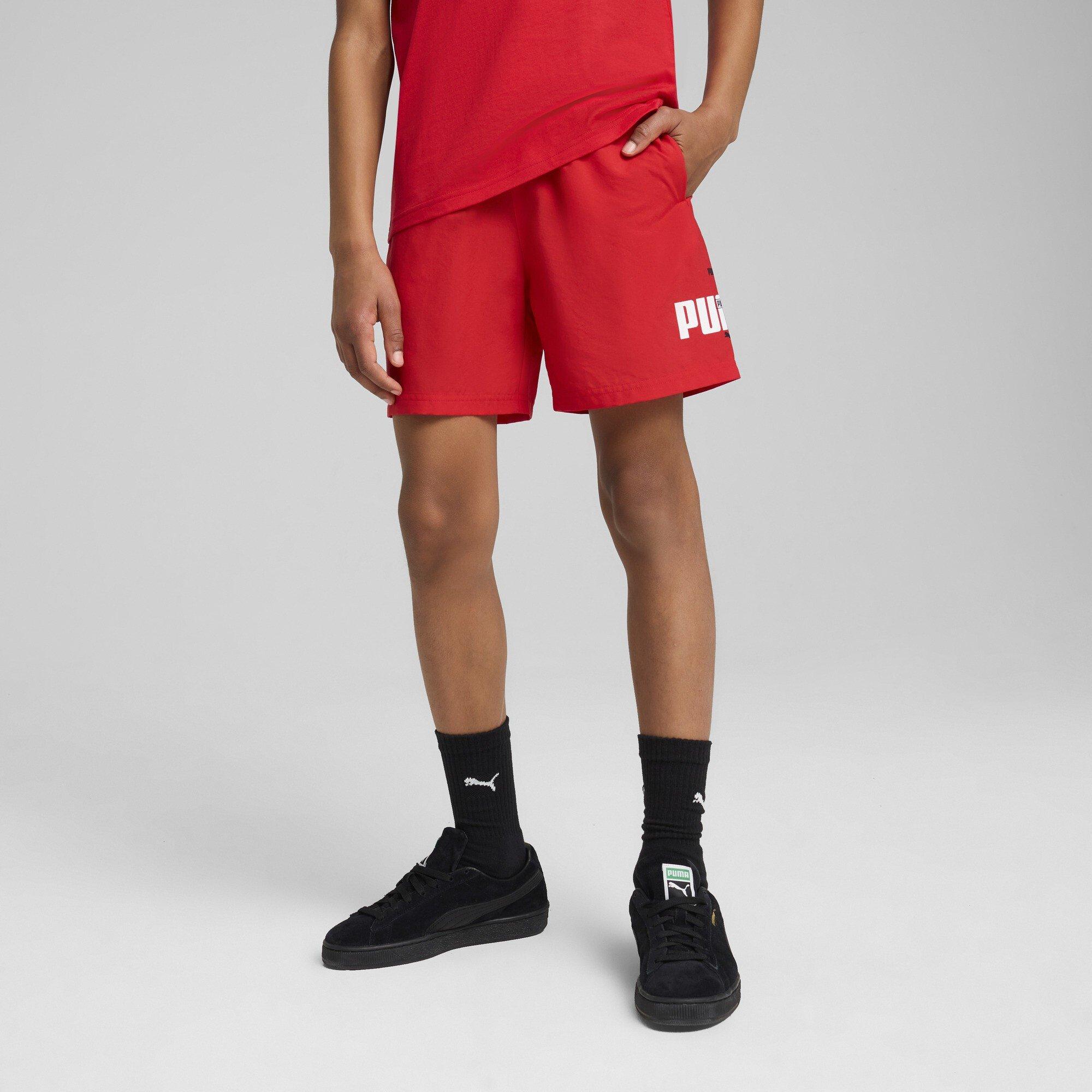 Red/White - Puma - Essentials Logo Lab Summer Junior Shorts - 3