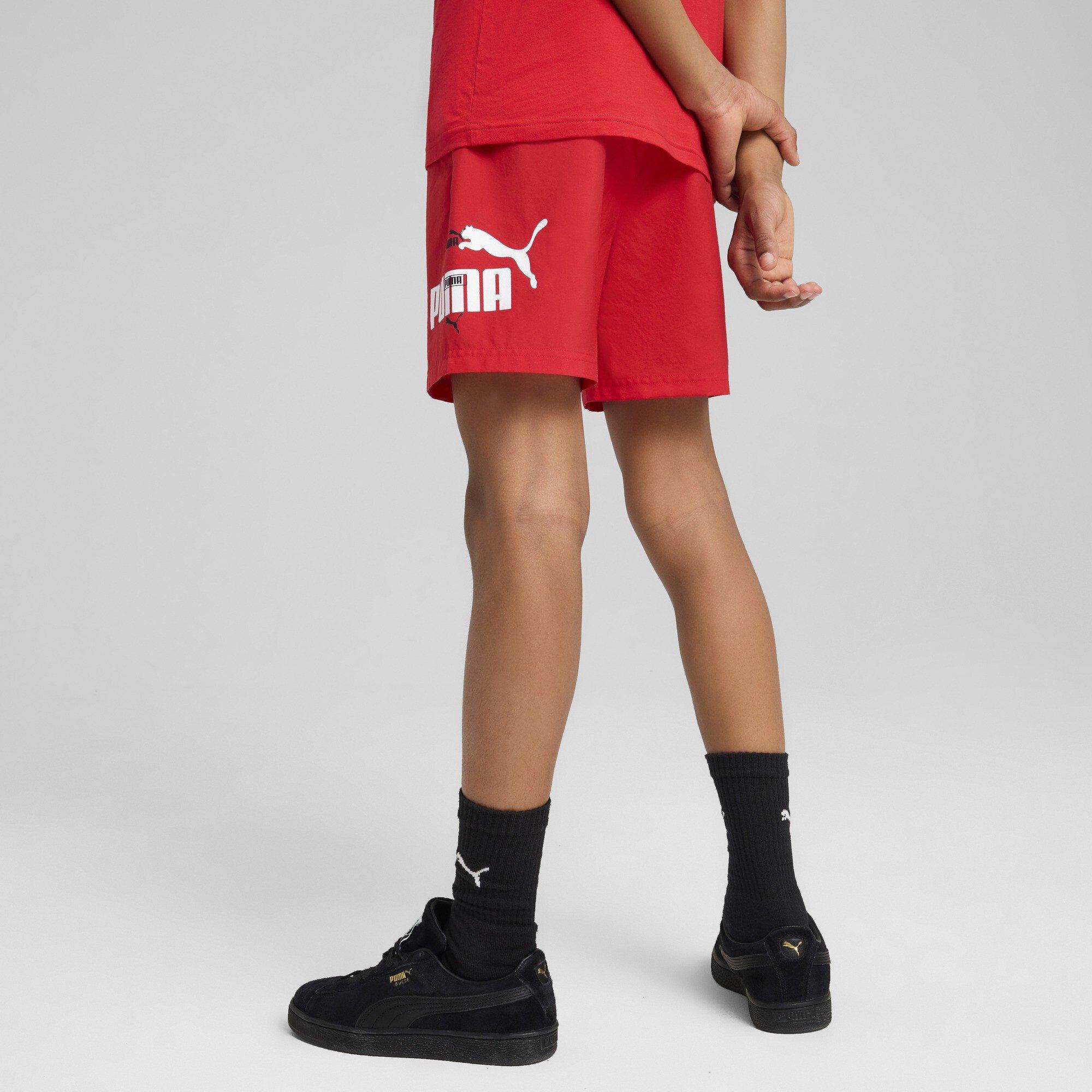 Red/White - Puma - Essentials Logo Lab Summer Junior Shorts - 4