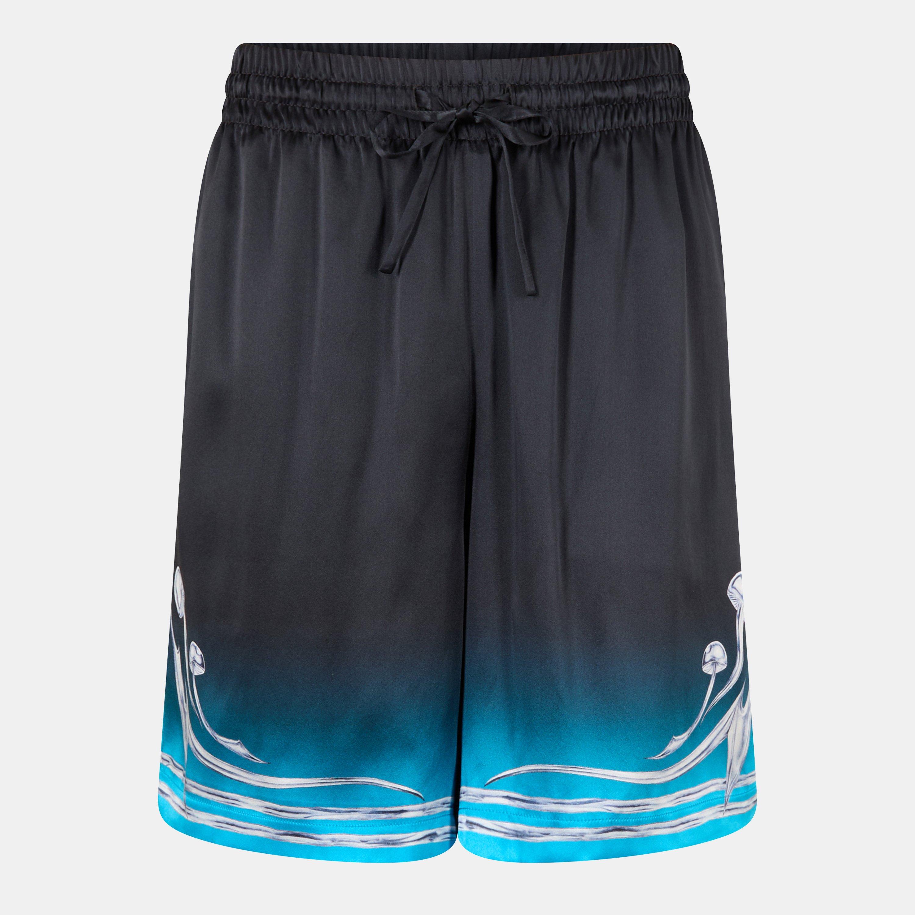 Black - Casablanca - Men's Blades Silk Relaxed Fit Woven Tracksuit Shorts - 1
