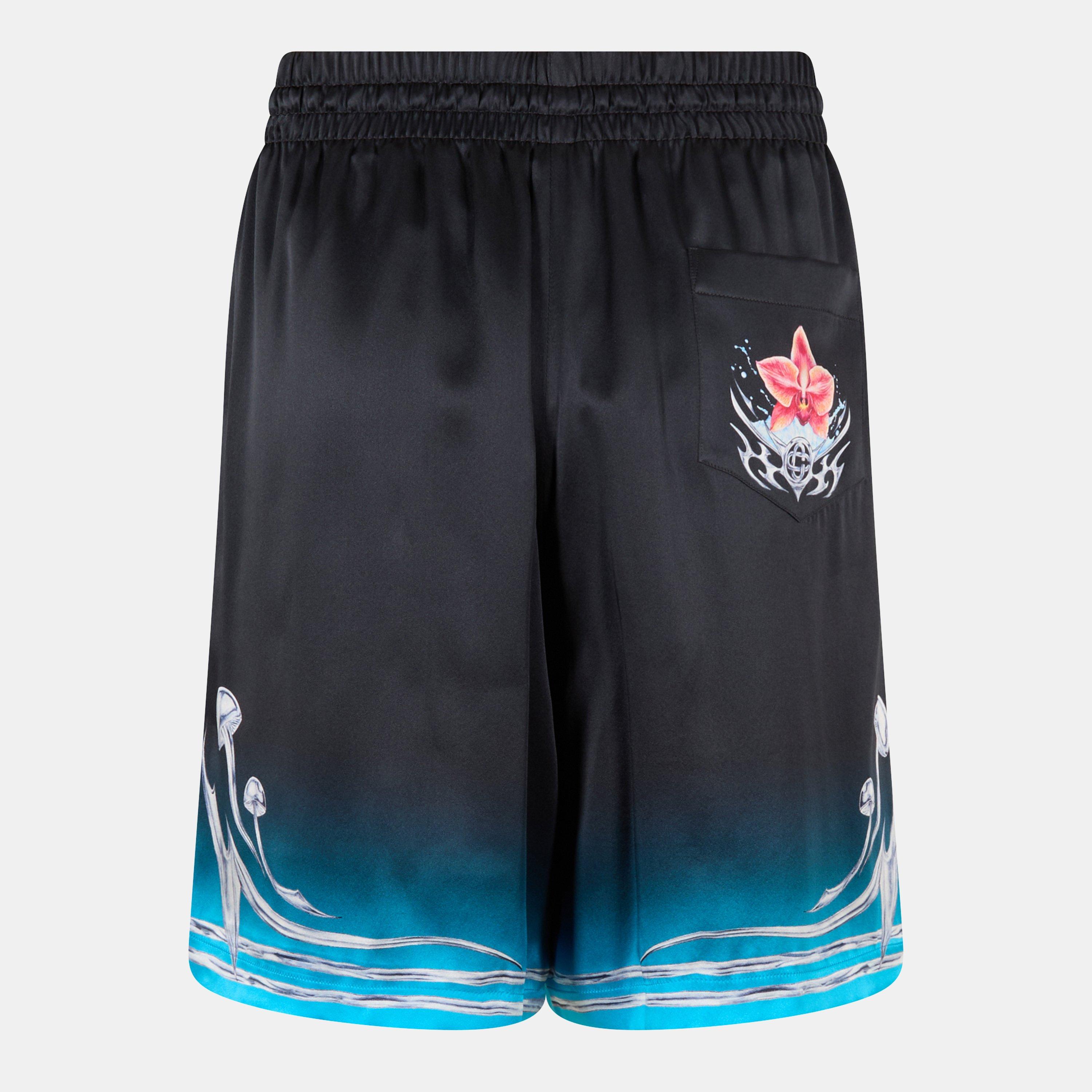 Black - Casablanca - Men's Blades Silk Relaxed Fit Woven Tracksuit Shorts - 2