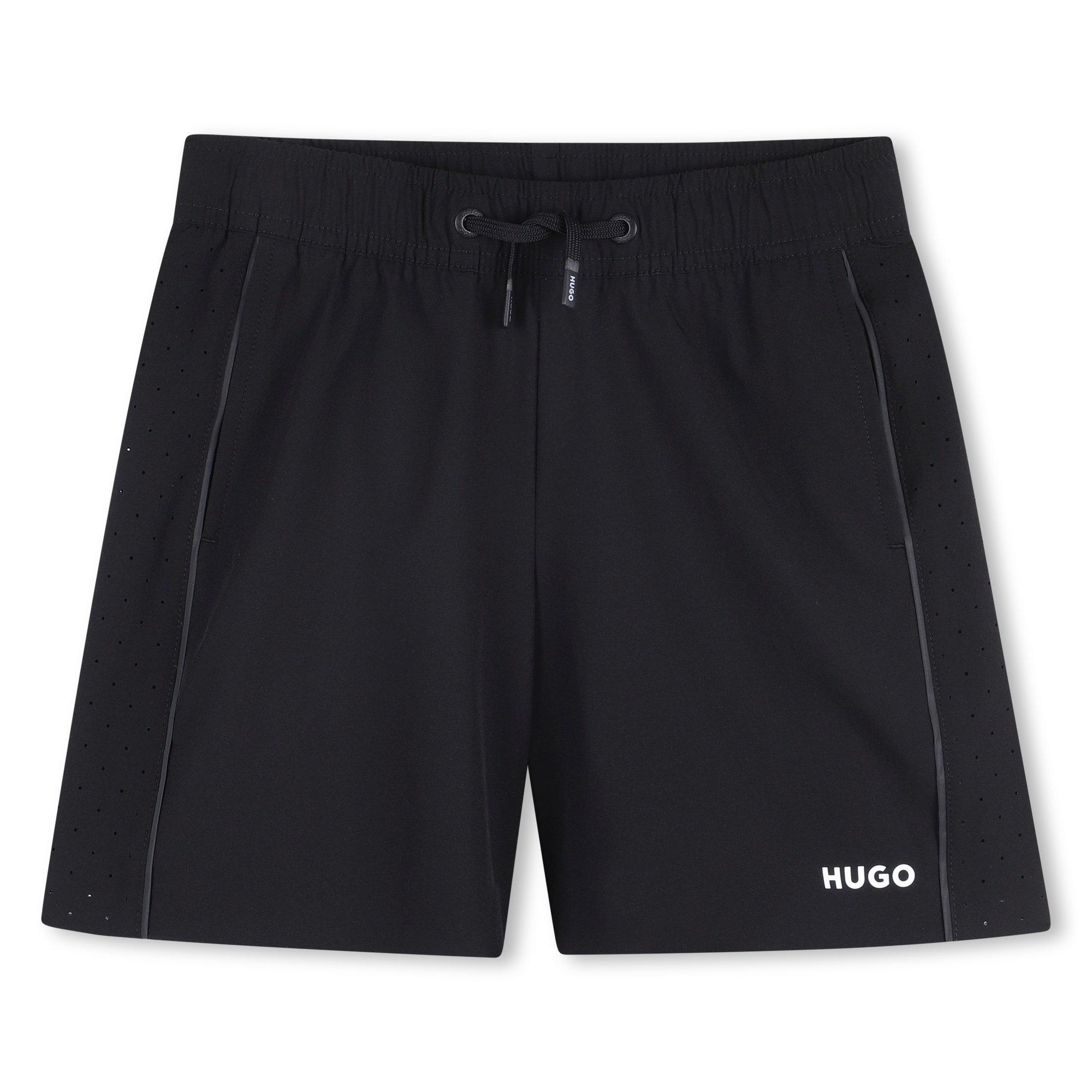 Hugo Boys Kids' Woven Tracksuit Shorts - Black 09B - 12Y