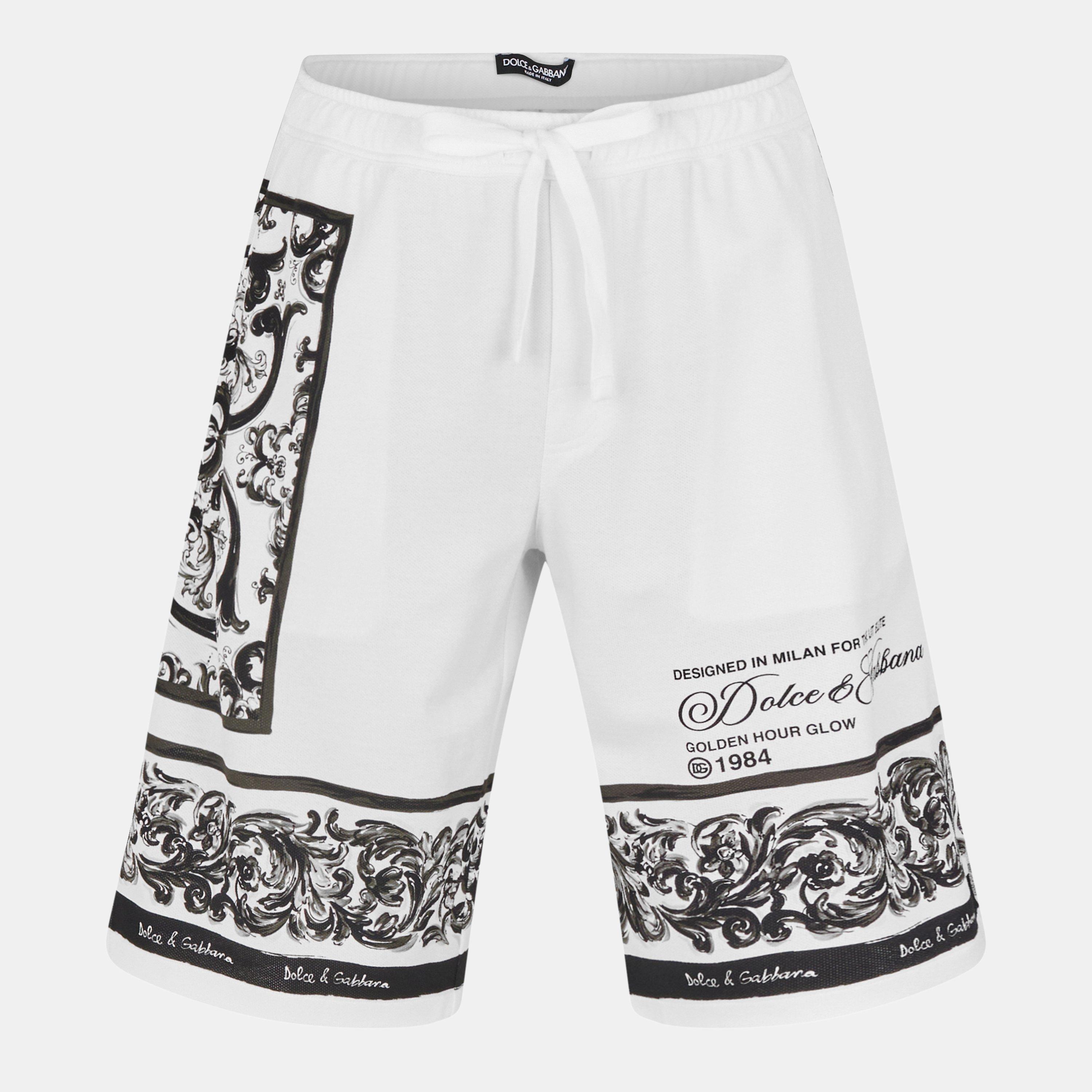 Maiolica - Dolce and Gabbana - Men's Woven Tailored Fit Tracksuit Shorts - 1