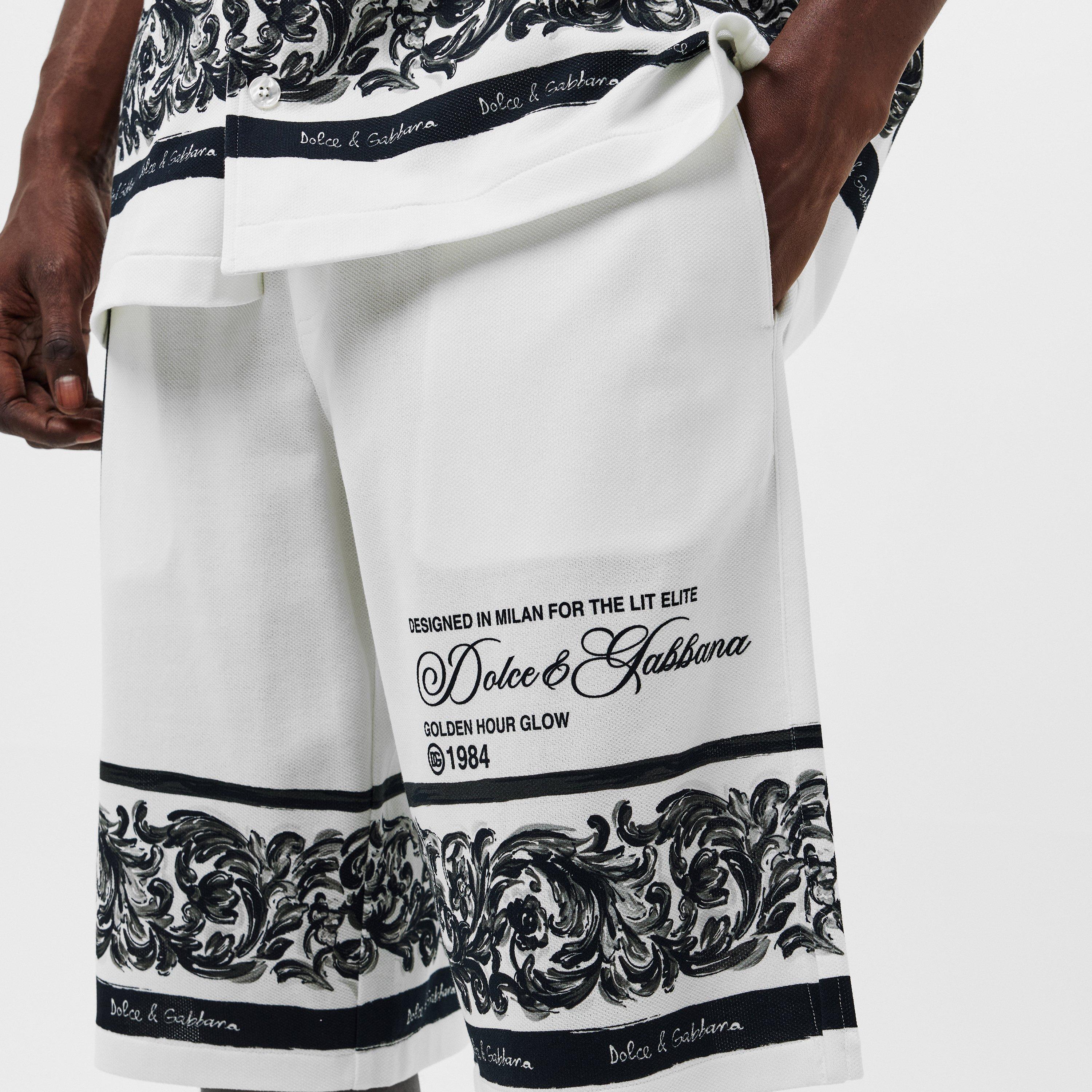 Maiolica - Dolce and Gabbana - Men's Woven Shorts, Fabric Shorts - 5