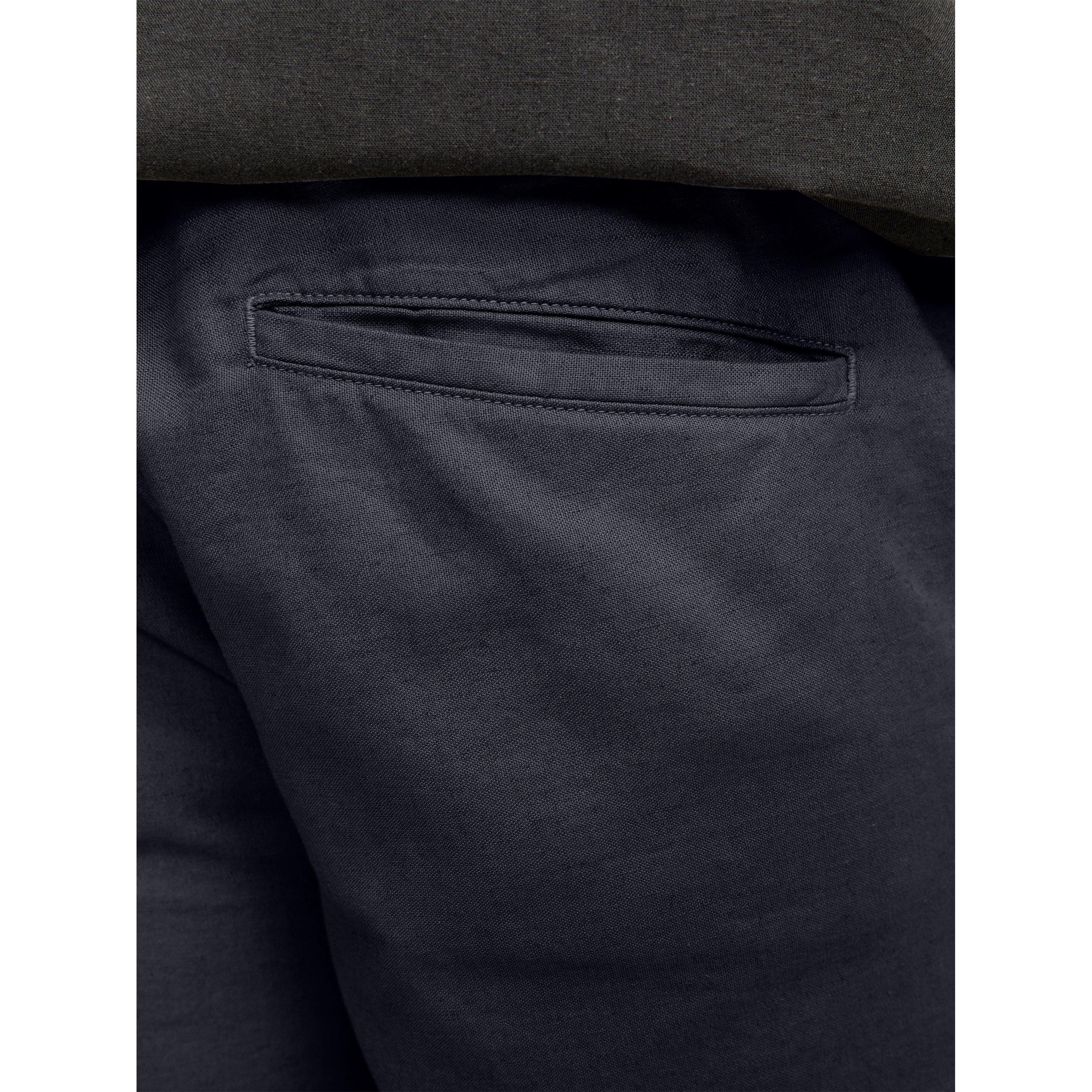 Dark Navy - Jack and Jones - Linen Plus Size Tracksuit Shorts - 3