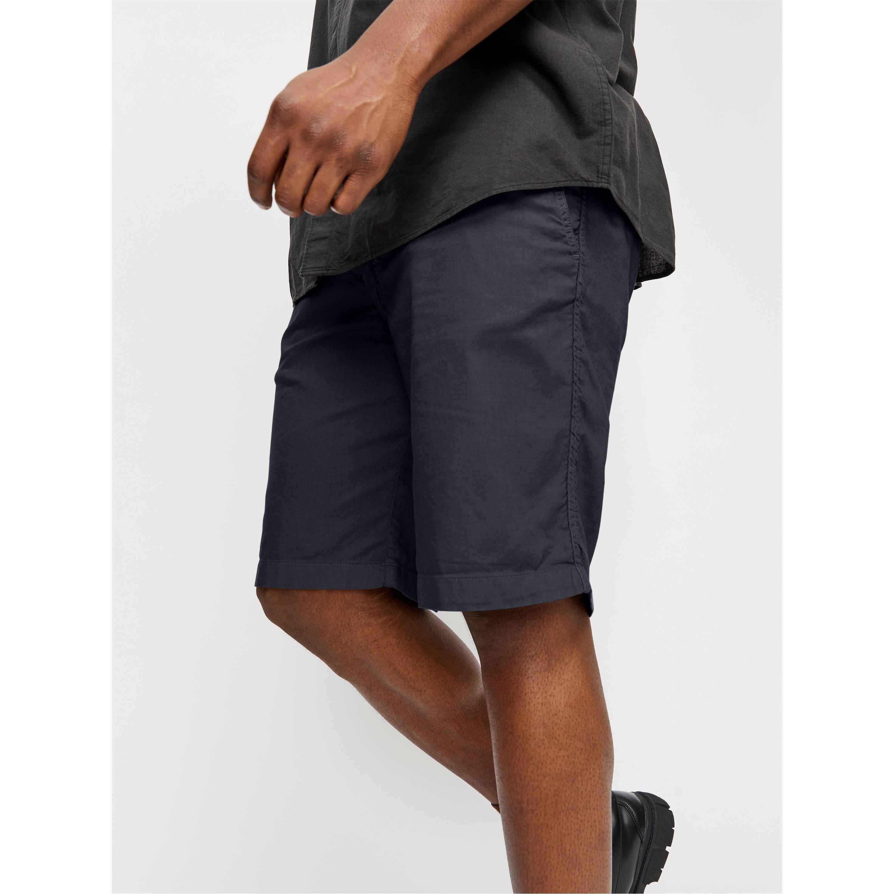 Dark Navy - Jack and Jones - Linen Plus Size Tracksuit Shorts - 4