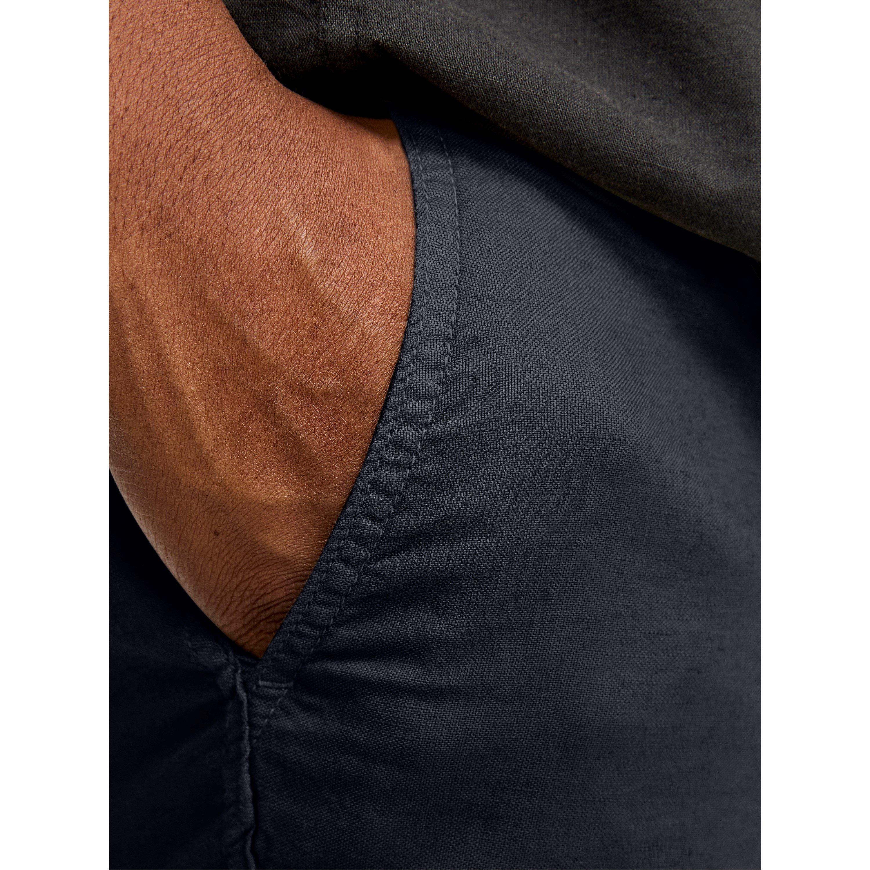 Dark Navy - Jack and Jones - Linen Plus Size Tracksuit Shorts - 5