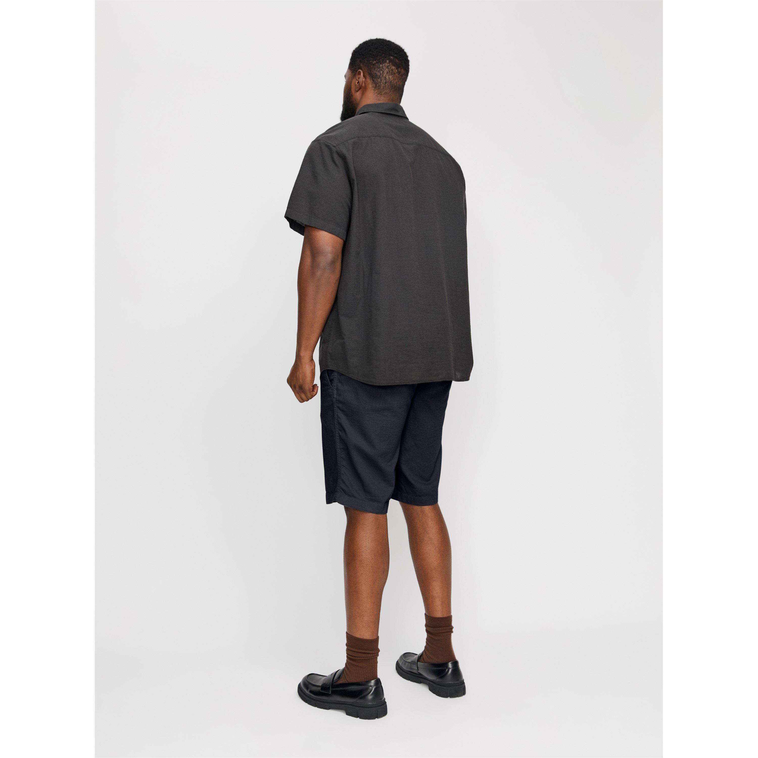 Dark Navy - Jack and Jones - Linen Plus Size Tracksuit Shorts - 6