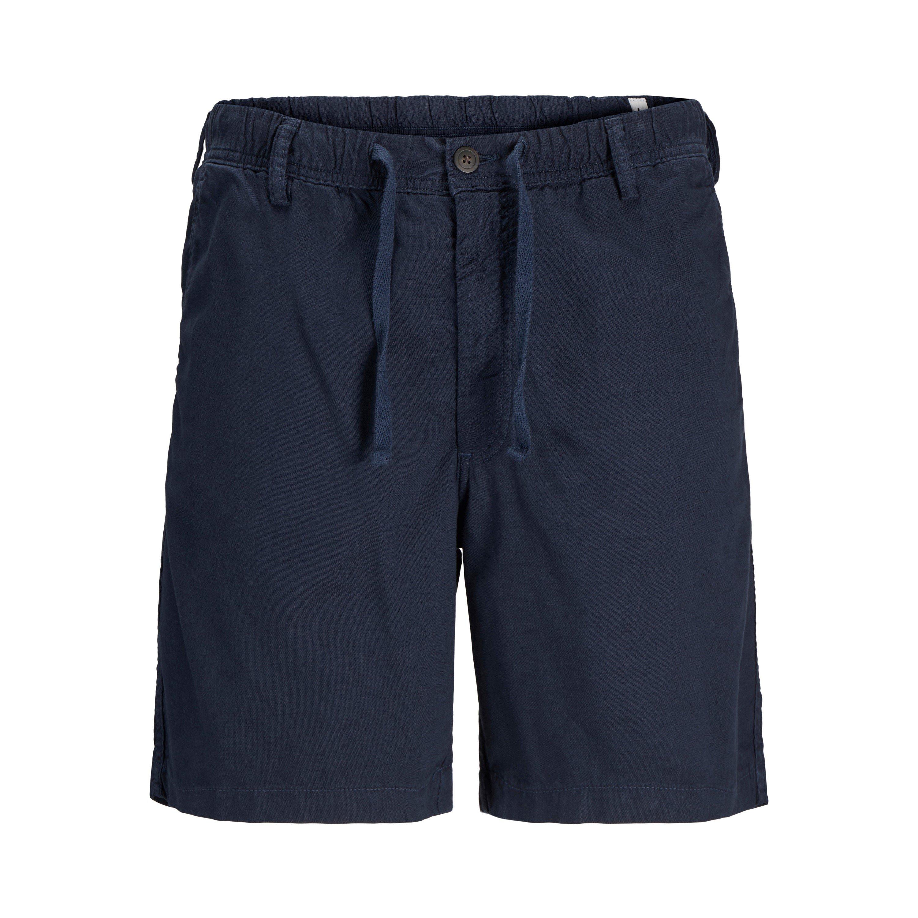 Dark Navy - Jack and Jones - Linen Plus Size Tracksuit Shorts - 7