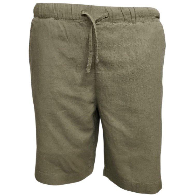Khaki - Jack Wills - Men's Linen-Blend Drawstring Woven Tracksuit Shorts - 1